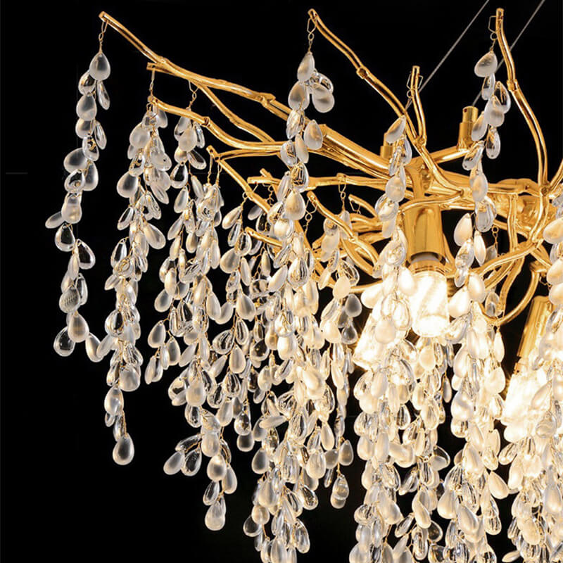 Elegant Luxury French Creative Branch Design with Tassel Crystals Chandelier- details-2 | Feyran