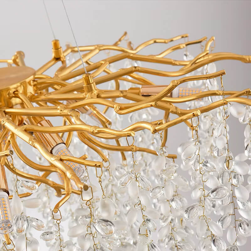 Elegant Luxury French Creative Branch Design with Tassel Crystals Chandelier- details-3 | Feyran