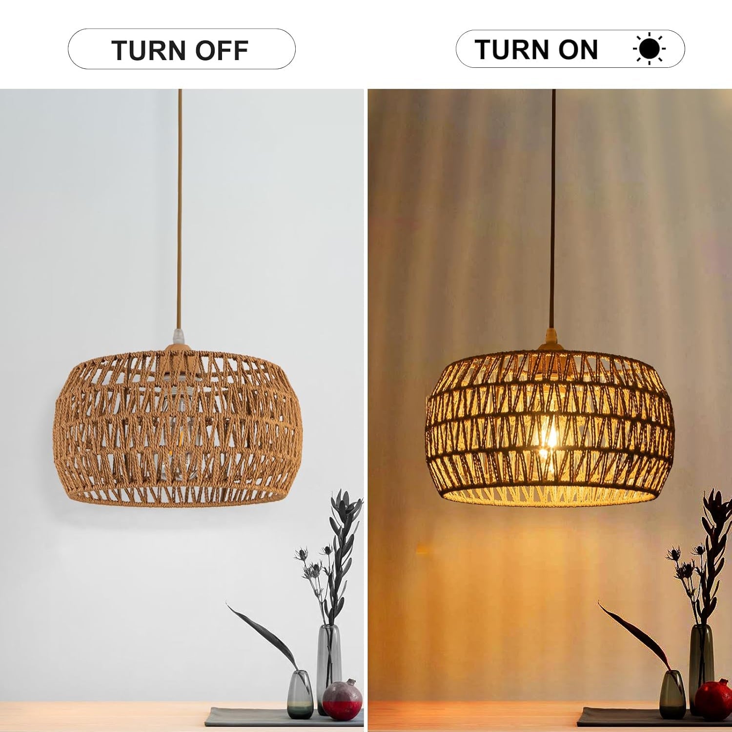 farmhouse-basket-weave-chandelier-wooden-base-ch391-20250530-light-effect-Feyran-lighting