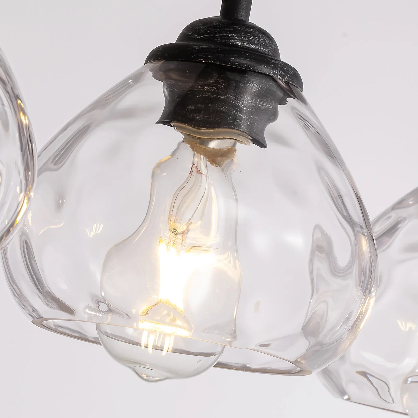 close-up-of-farmhouse-chic-crystal-glass-pendant-chandelier-Feyran-lighting
