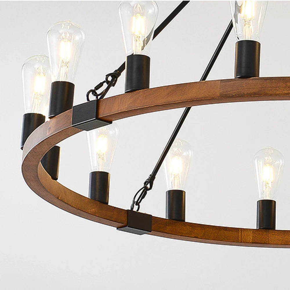 close-up-of-farmhouse-wood-wagon-wheel-chandelier-in-living-room-ch421-20250704-Feyran-lighting