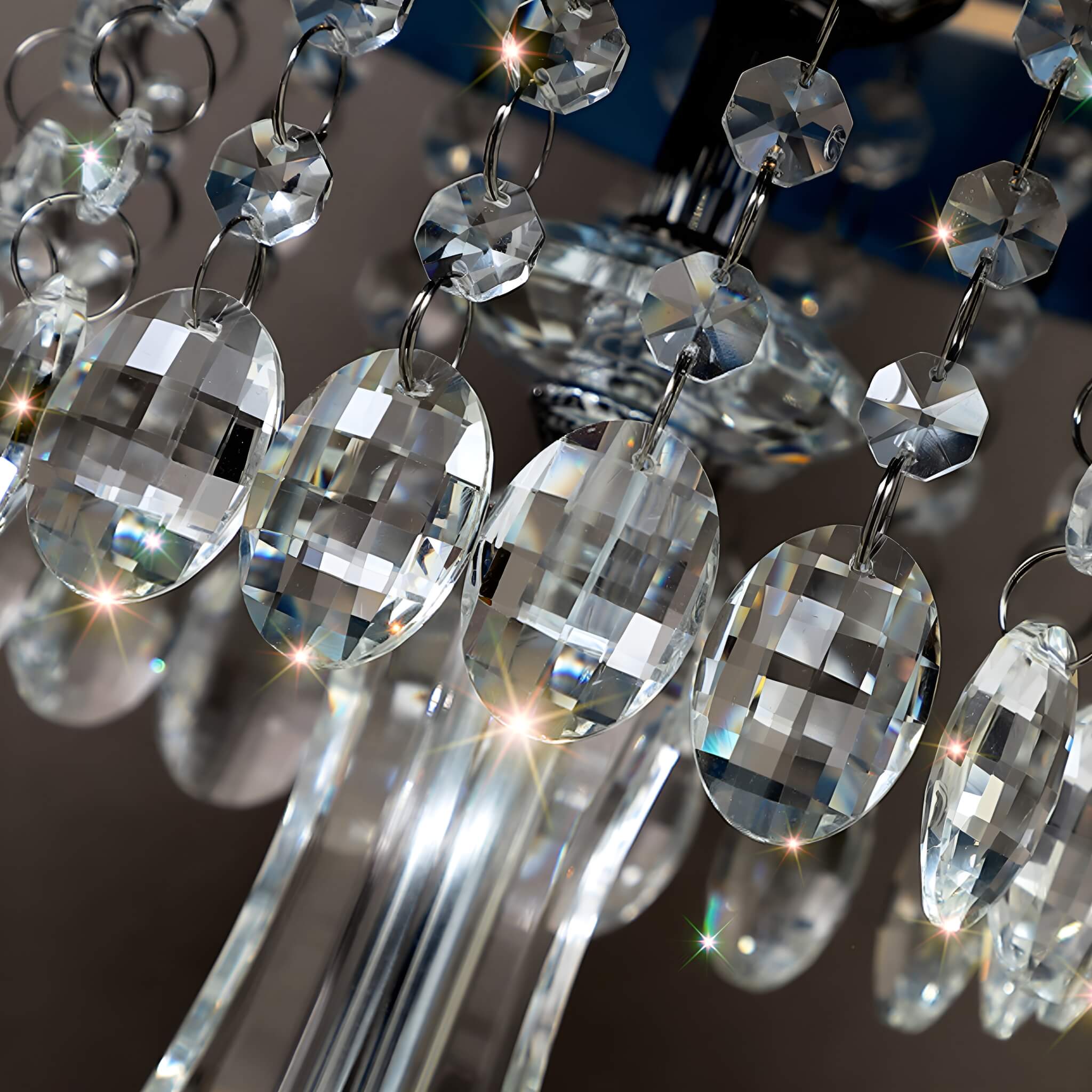 Fashion Crystal Table Lamp with Blue Lampshade-details-1 |Feyran