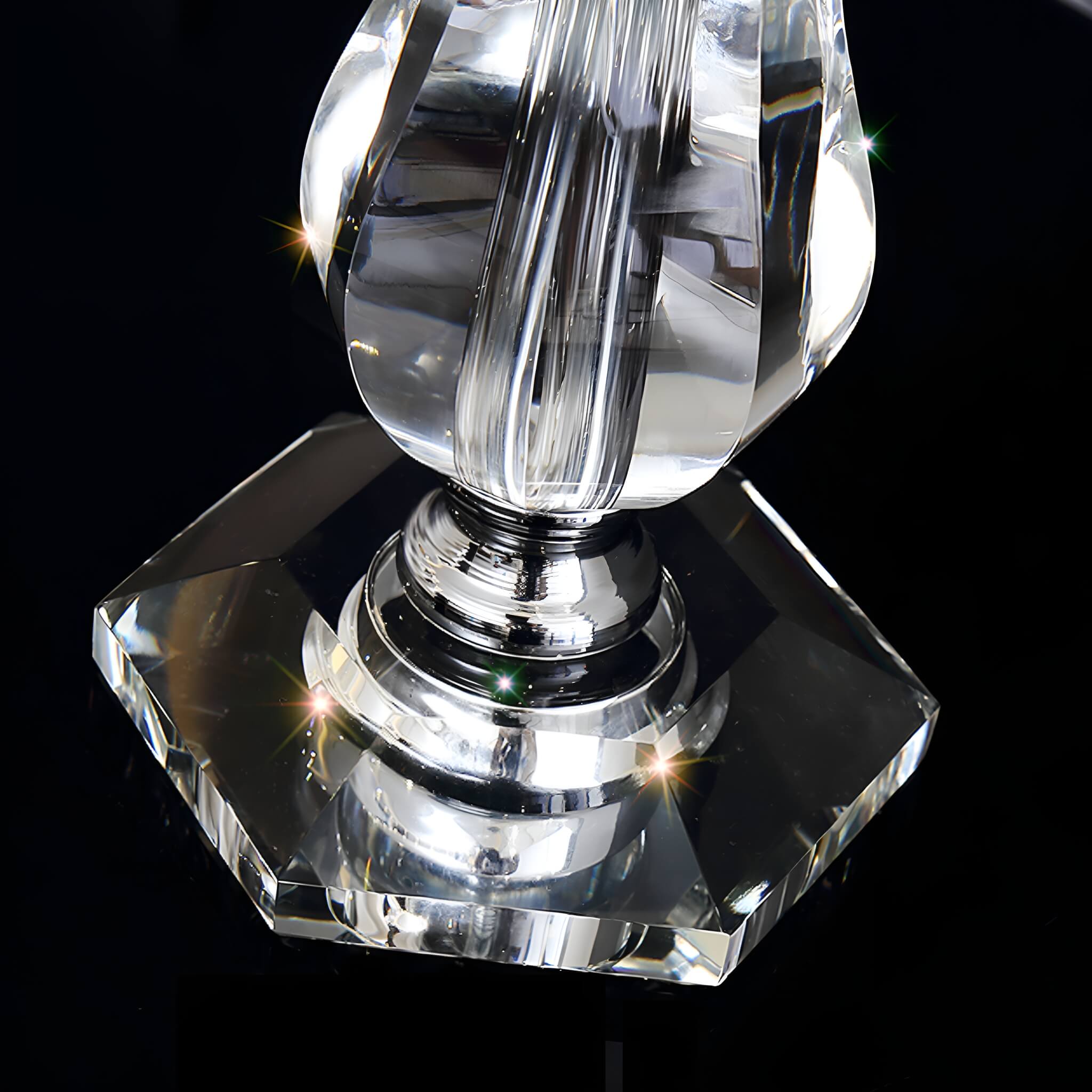Fashion Crystal Table Lamp with Blue Lampshade-details-3 |Feyran