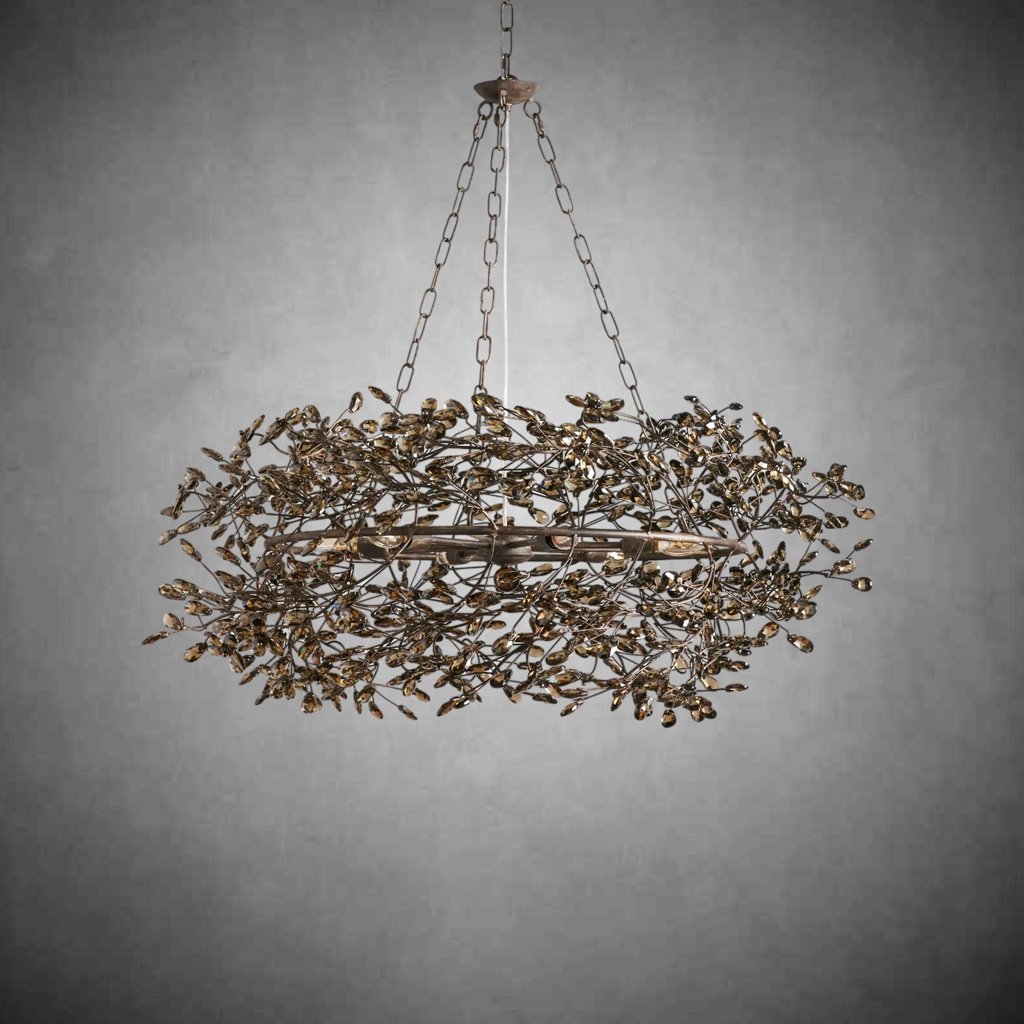 Fiore Crown Chandelier 39" 48" 60"-Chandelier-Feyran-BRONZE/SMOKE-39"-Feyran