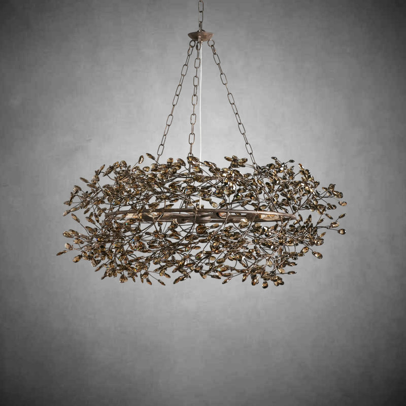 Fiore Crown Chandelier 39" 48" 60"-Chandelier-Feyran-BRONZE/SMOKE-39"-Feyran