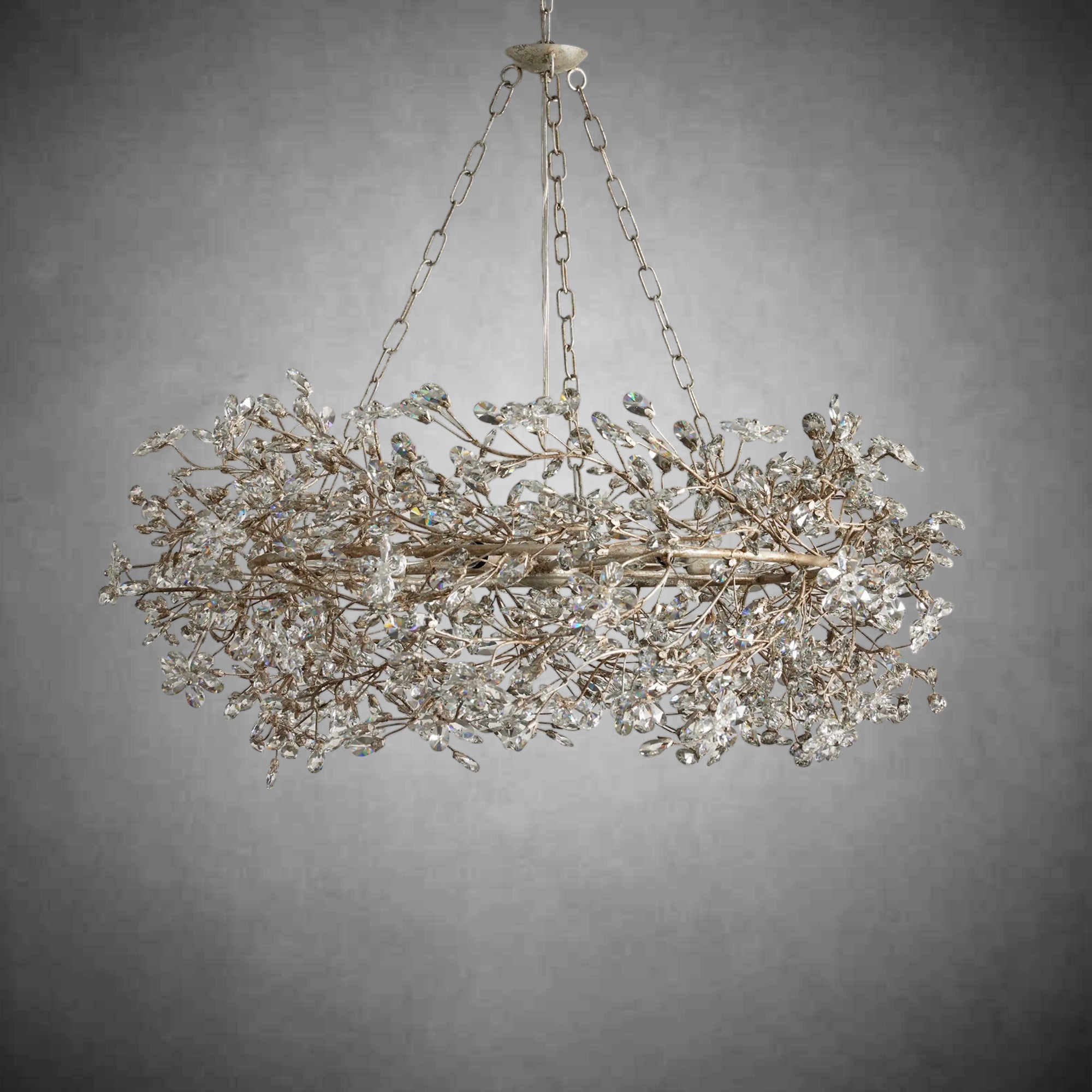 Fiore Crown Chandelier 39" 48" 60"-Chandelier-Feyran-SILVER-39"-Feyran