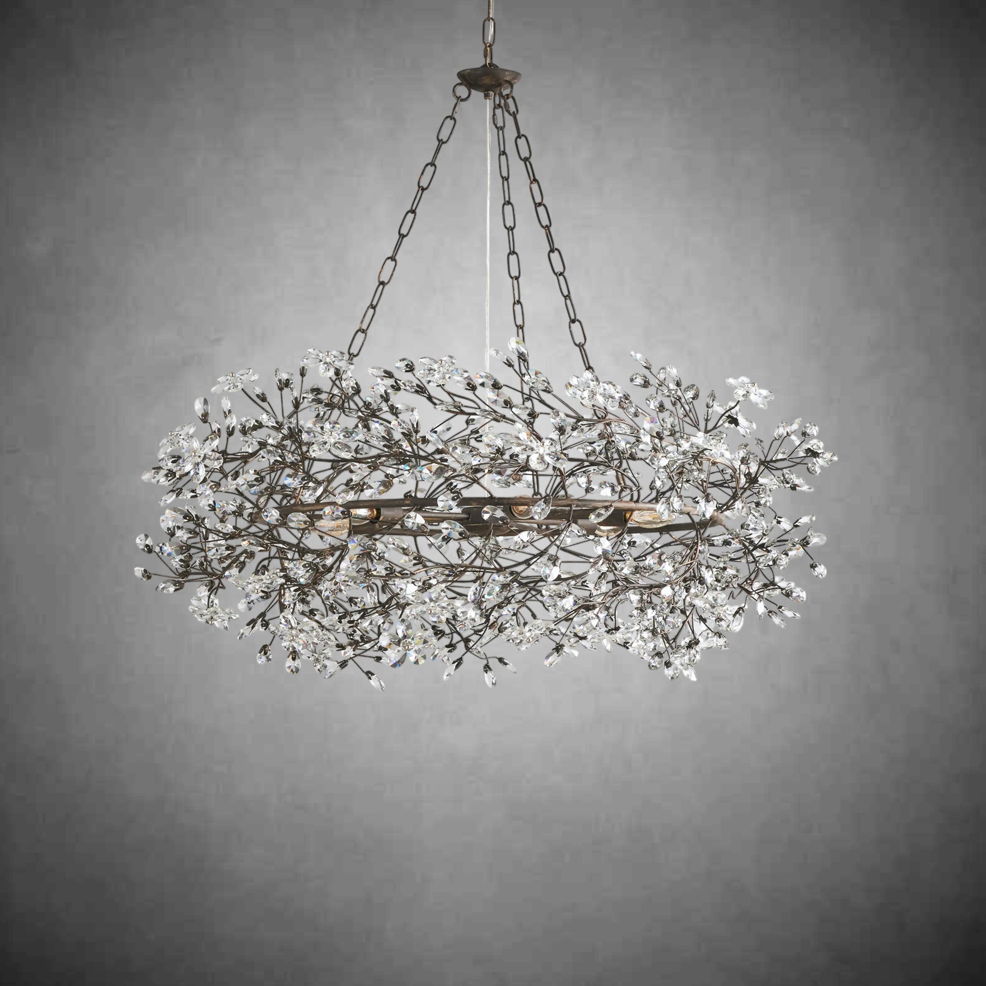 Fiore Crown Chandelier 39" 48" 60"-Chandelier-Feyran-BRONZE-39"-Feyran
