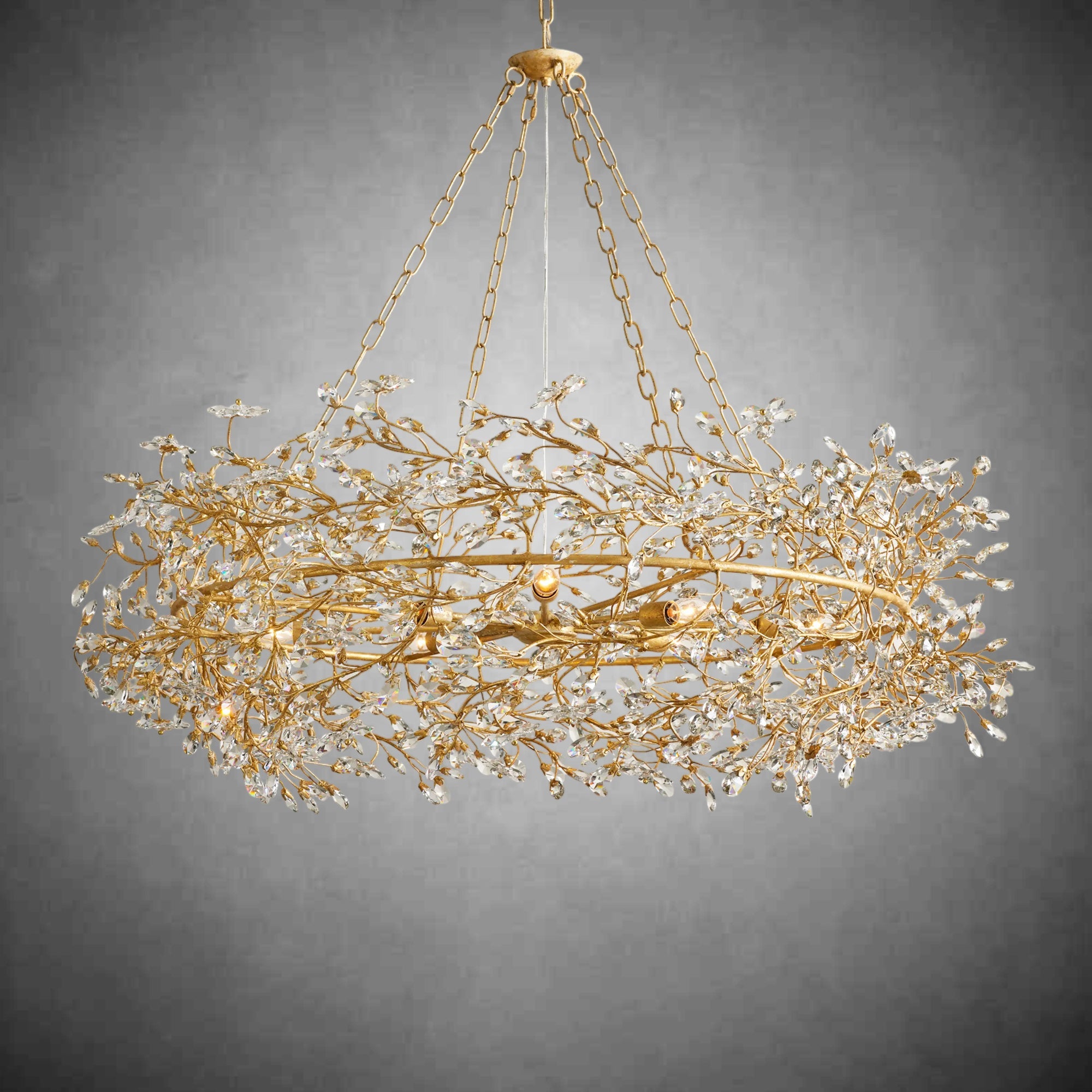 Fiore Crown Chandelier 39" 48" 60"-Chandelier-Feyran-GOLD-39"-Feyran
