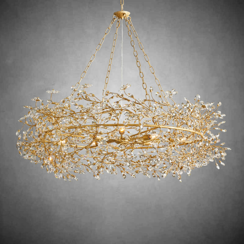 Fiore Crown Chandelier 39" 48" 60"-Chandelier-Feyran-GOLD-39"-Feyran