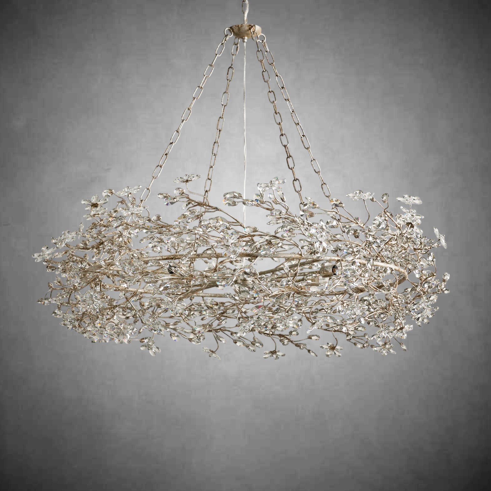 Fiore Crown Chandelier 39" 48" 60"-Chandelier-Feyran-SILVER-48"-Feyran