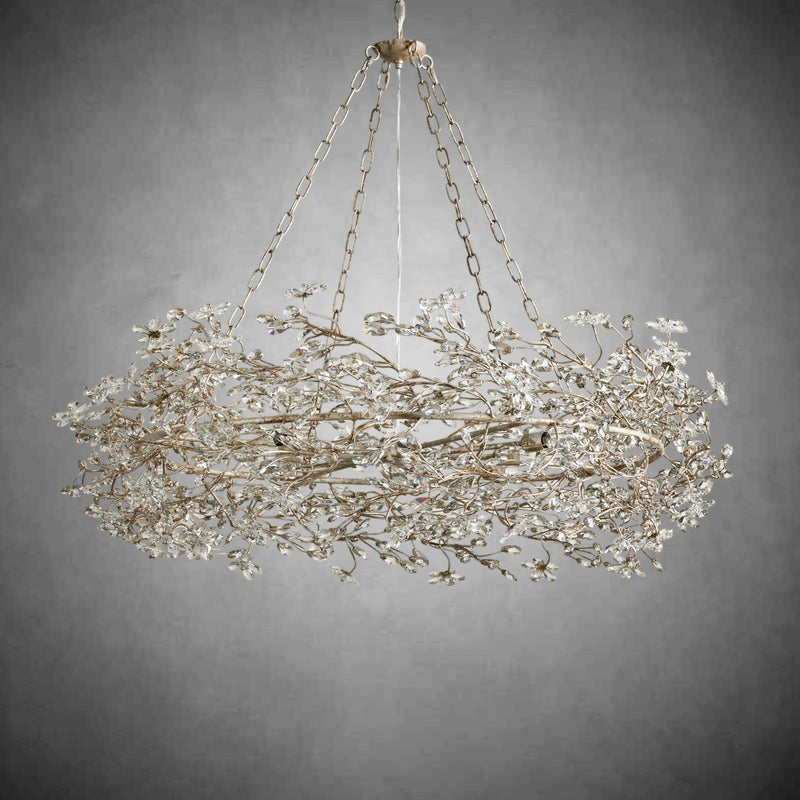 Fiore Crown Chandelier 39" 48" 60"-Chandelier-Feyran-SILVER-48"-Feyran