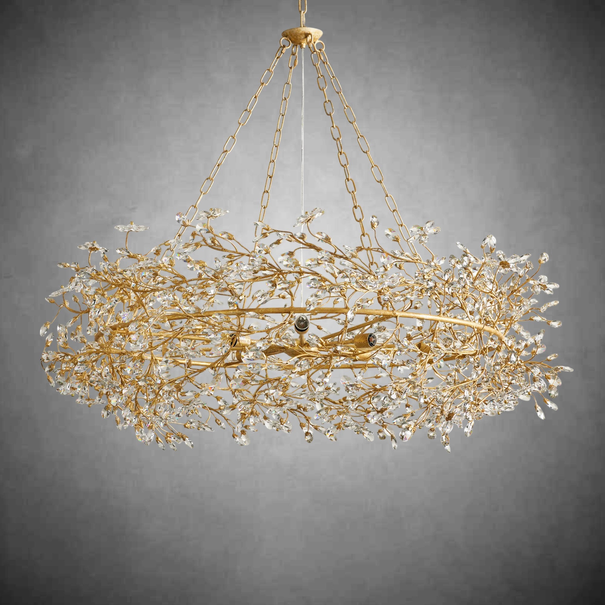 Fiore Crown Chandelier 39" 48" 60"-Chandelier-Feyran-GOLD-39"-Feyran