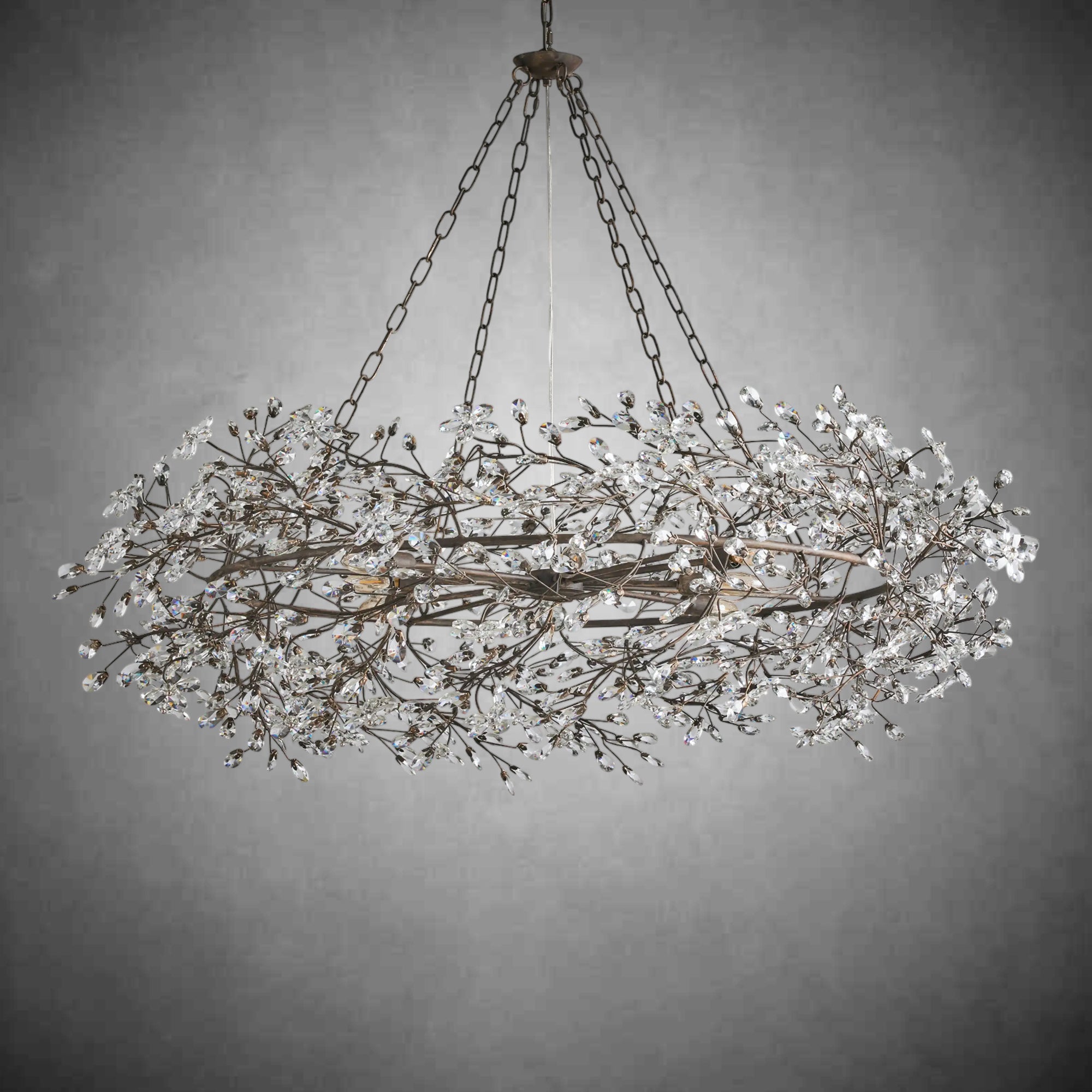 Fiore Crown Chandelier 39" 48" 60"-Chandelier-Feyran-BRONZE-48"-Feyran
