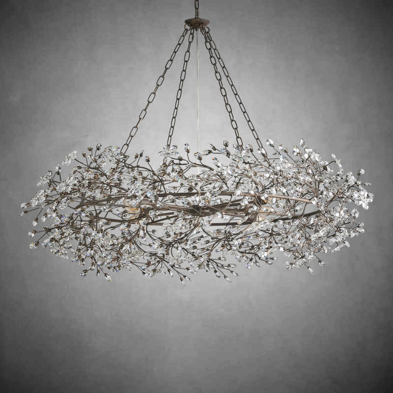 Fiore Crown Chandelier 39" 48" 60"-Chandelier-Feyran-BRONZE-48"-Feyran