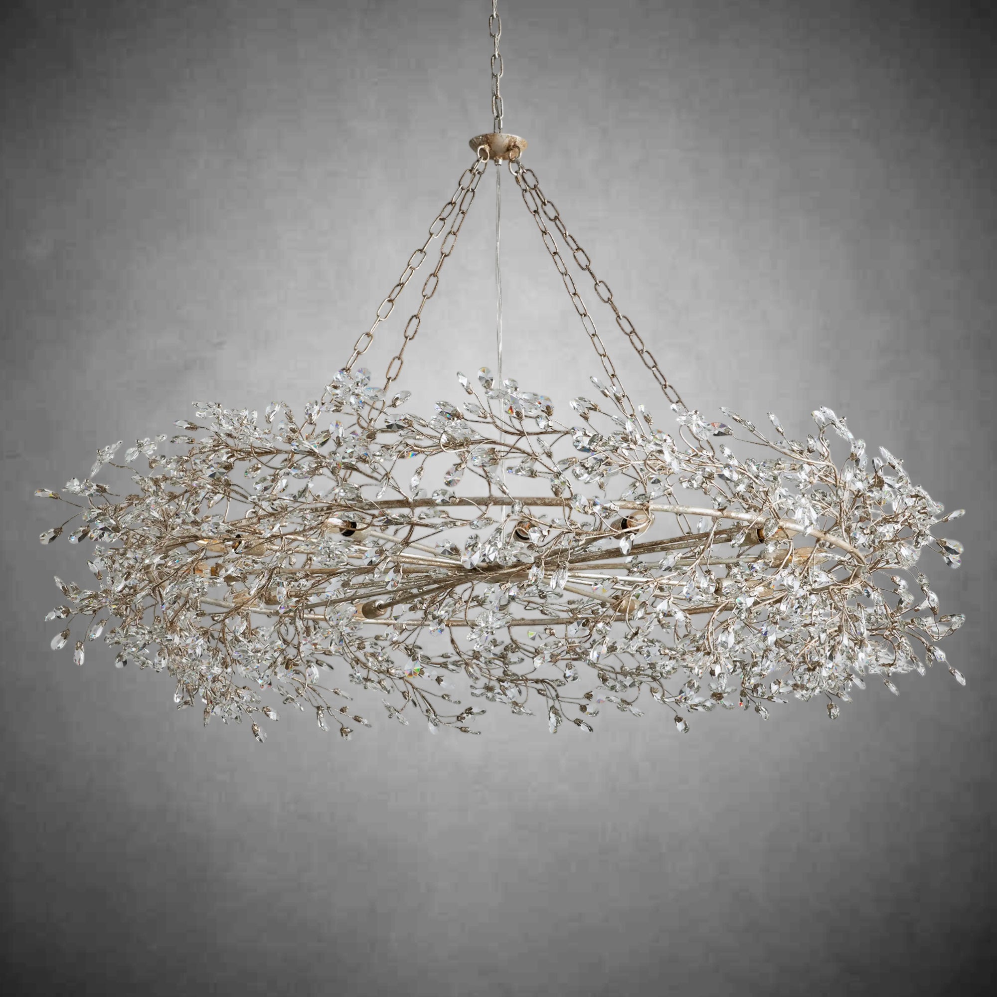 Fiore Crown Chandelier 39" 48" 60"-Chandelier-Feyran-SILVER-60"-Feyran