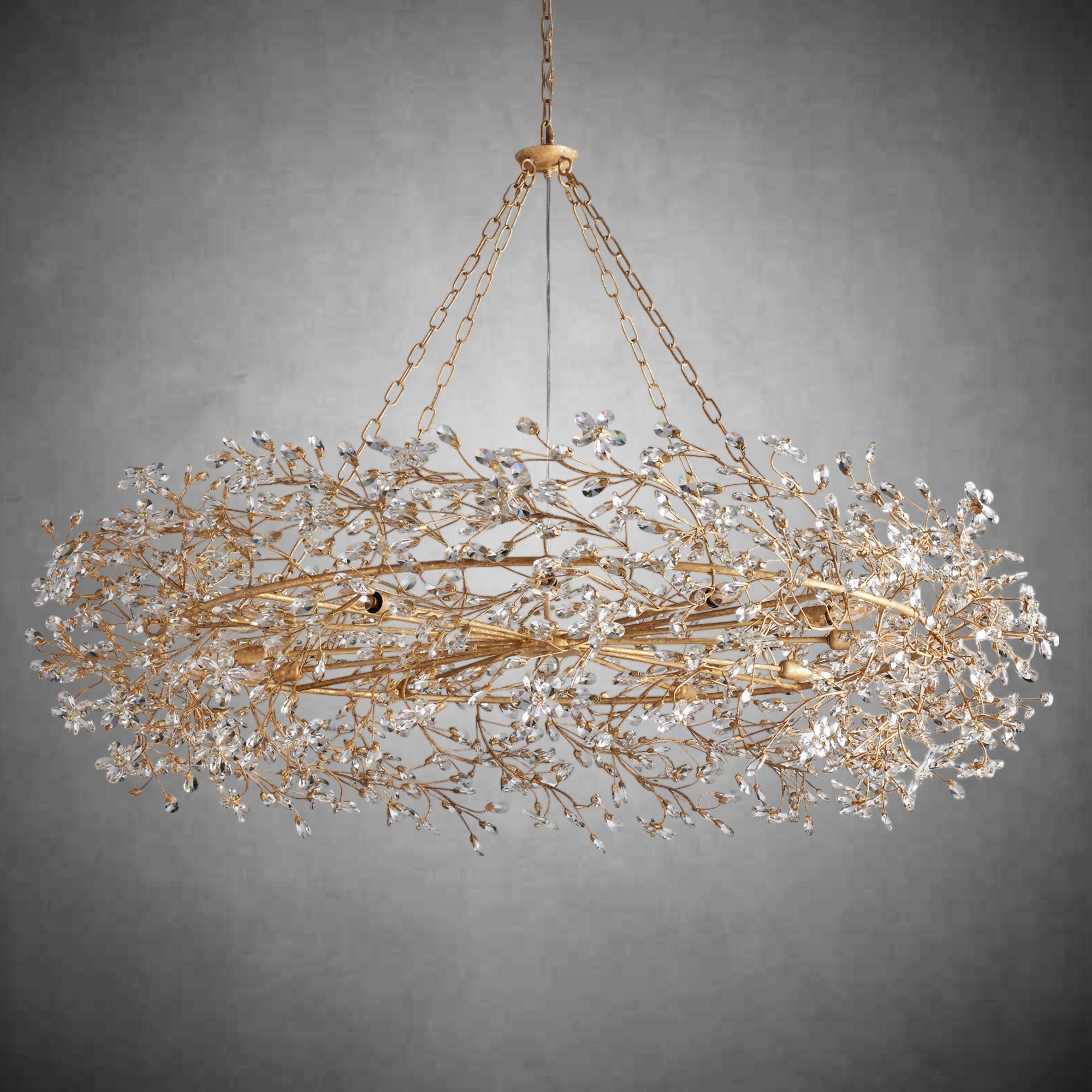 Fiore Crown Chandelier 39" 48" 60"-Chandelier-Feyran-GOLD-48"-Feyran
