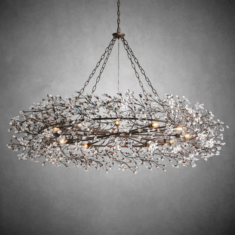 Fiore Crown Chandelier 39" 48" 60"-Chandelier-Feyran-BRONZE-60"-Feyran