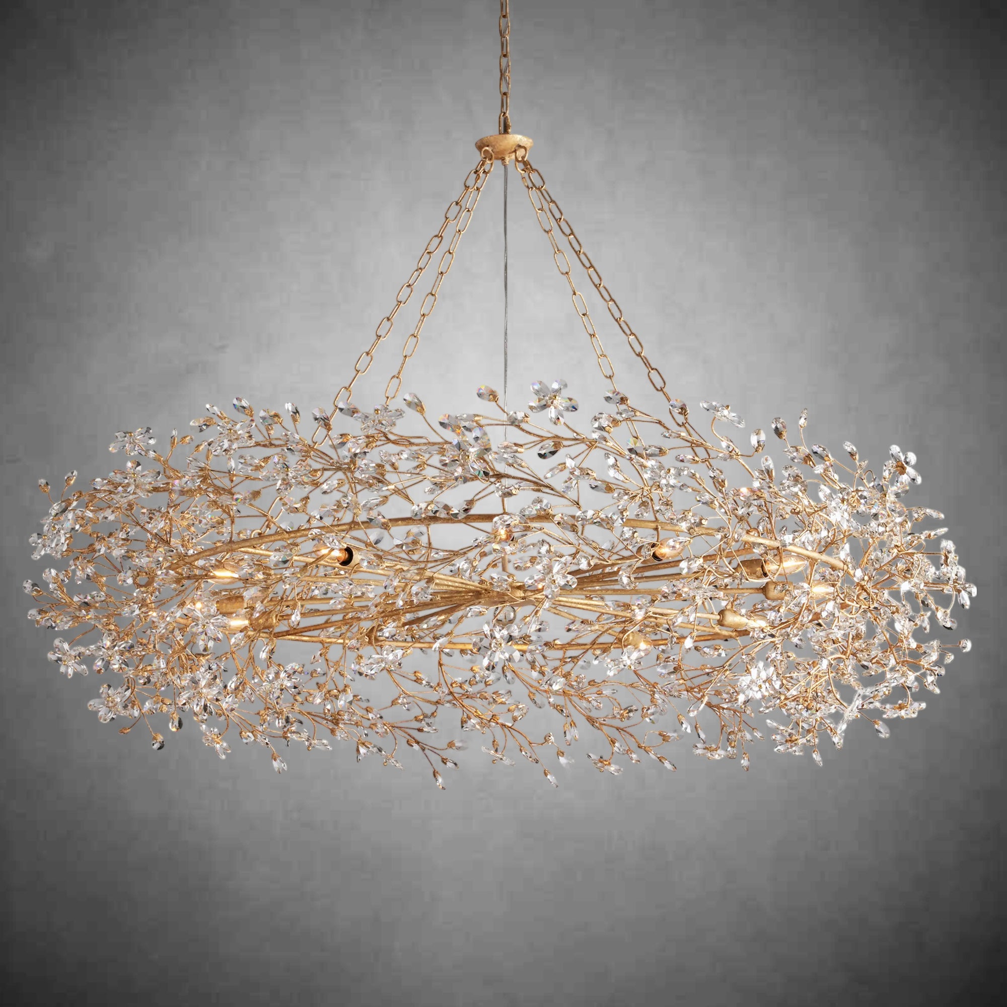 Fiore Crown Chandelier 39" 48" 60"-Chandelier-Feyran-GOLD-60"-Feyran