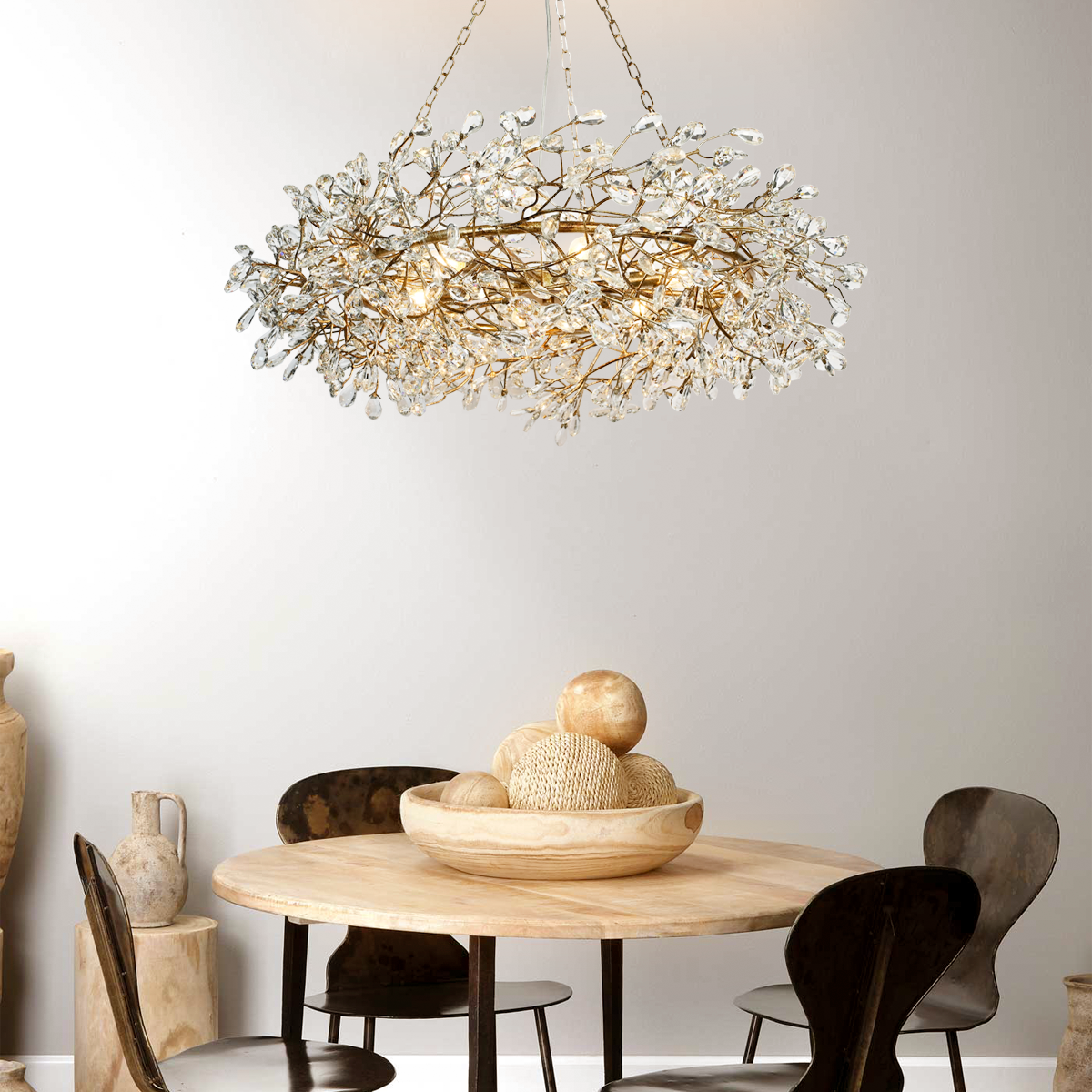 Fiore Crown Chandelier 39" 48" 60"-Chandelier-Feyran-GOLD-39"-Feyran