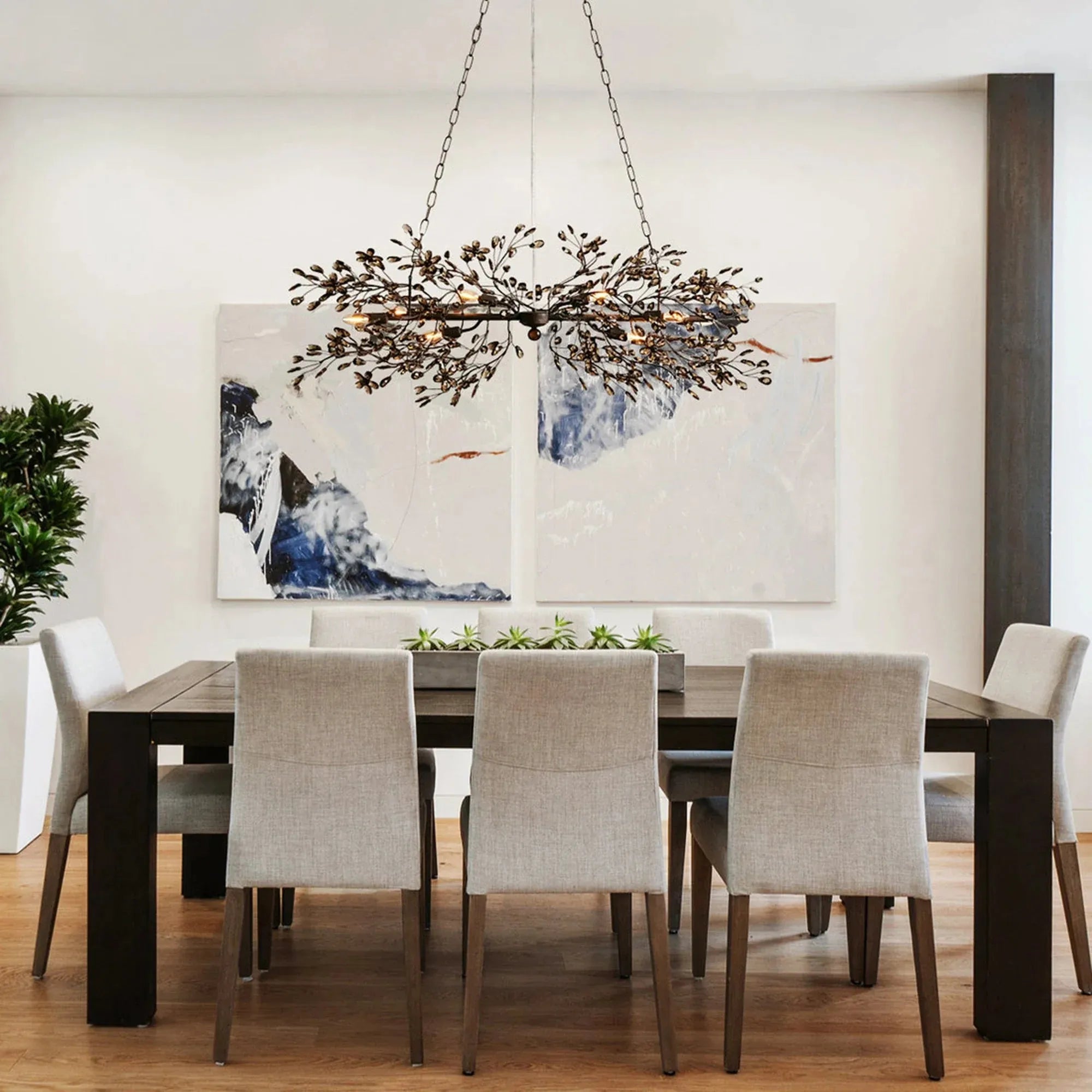 Fiore Linear Chandelier 43" 51" 68"W-Chandelier-Feyran-GOLD-43"-Feyran
