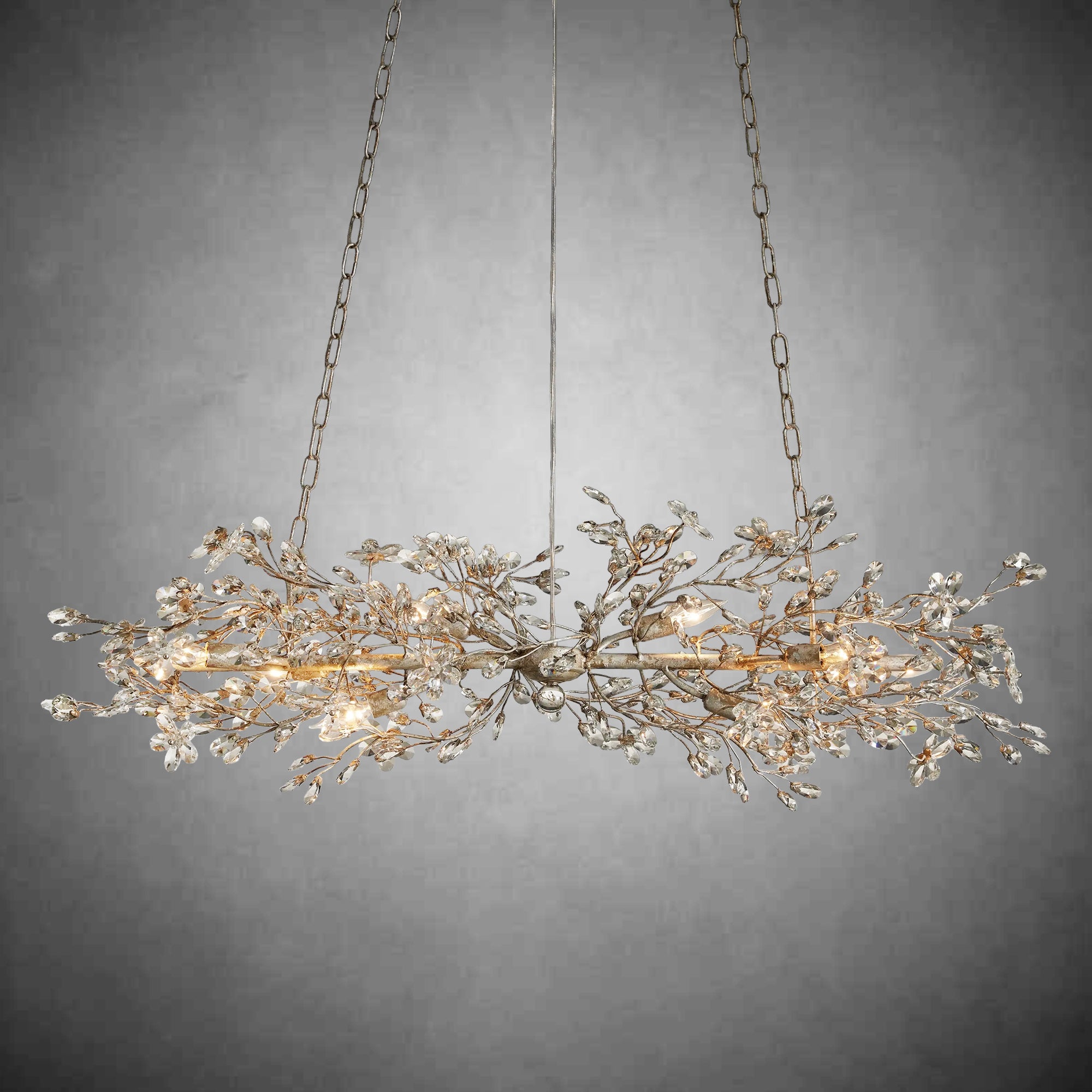 Fiore Linear Chandelier 43" 51" 68"W-Chandelier-Feyran-SILVER-43"-Feyran