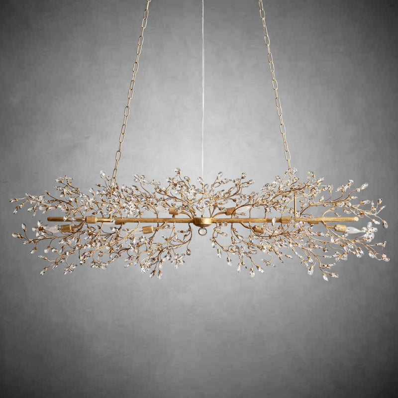 Fiore Linear Chandelier 43" 51" 68"W-Chandelier-Feyran-GOLD-68"-Feyran