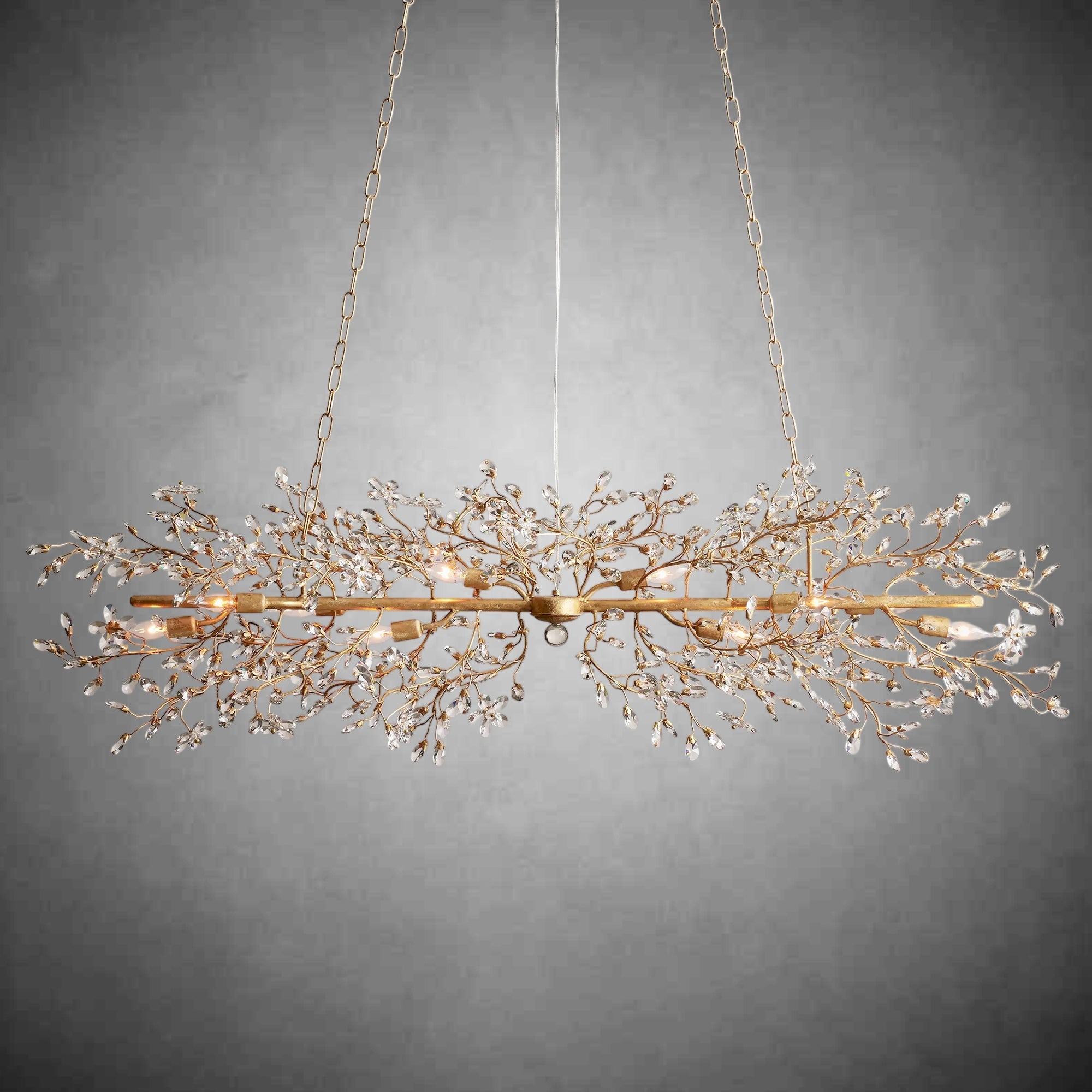 Fiore Linear Chandelier 43" 51" 68"W-Chandelier-Feyran-GOLD-43"-Feyran