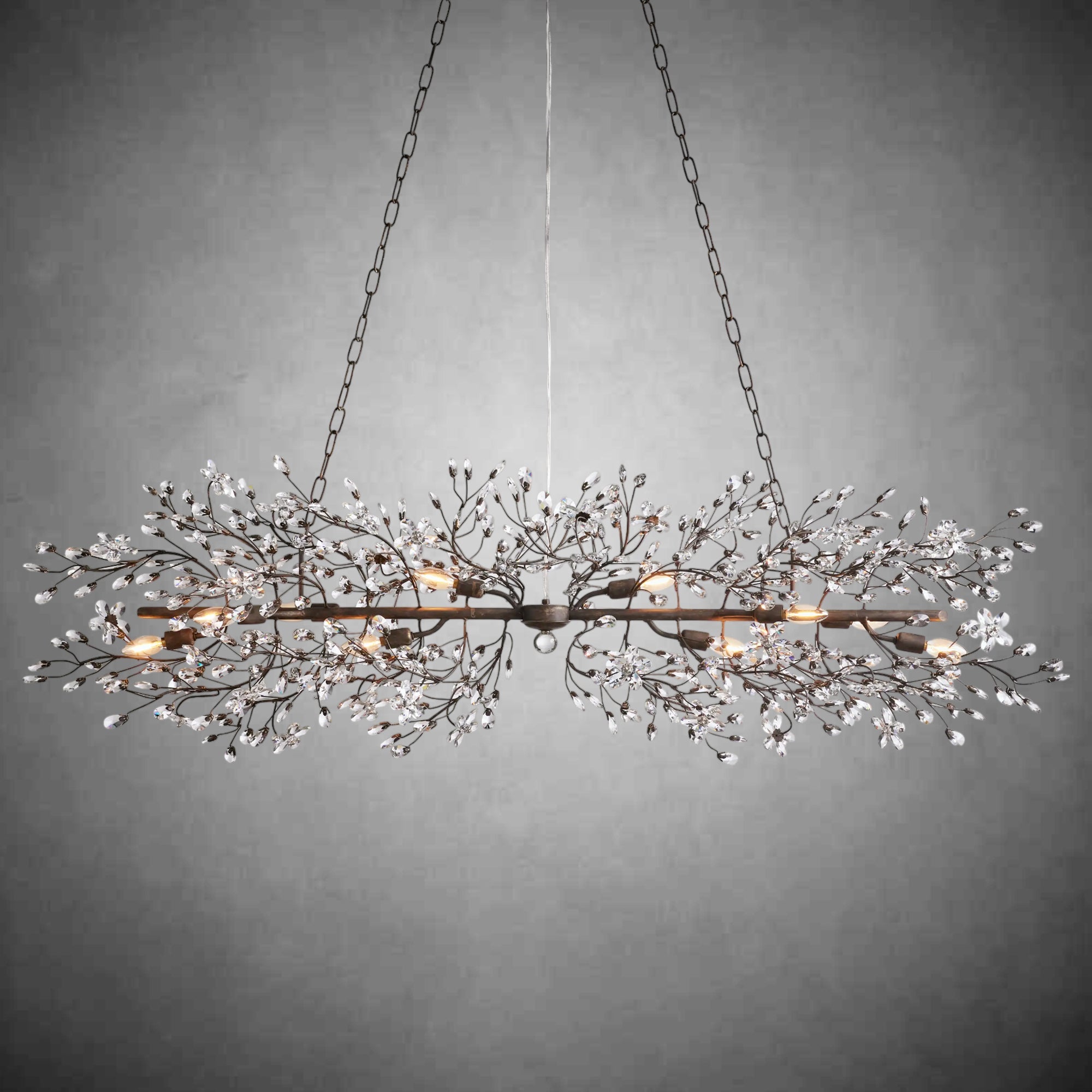 Fiore Linear Chandelier 43" 51" 68"W-Chandelier-Feyran-GOLD-43"-Feyran