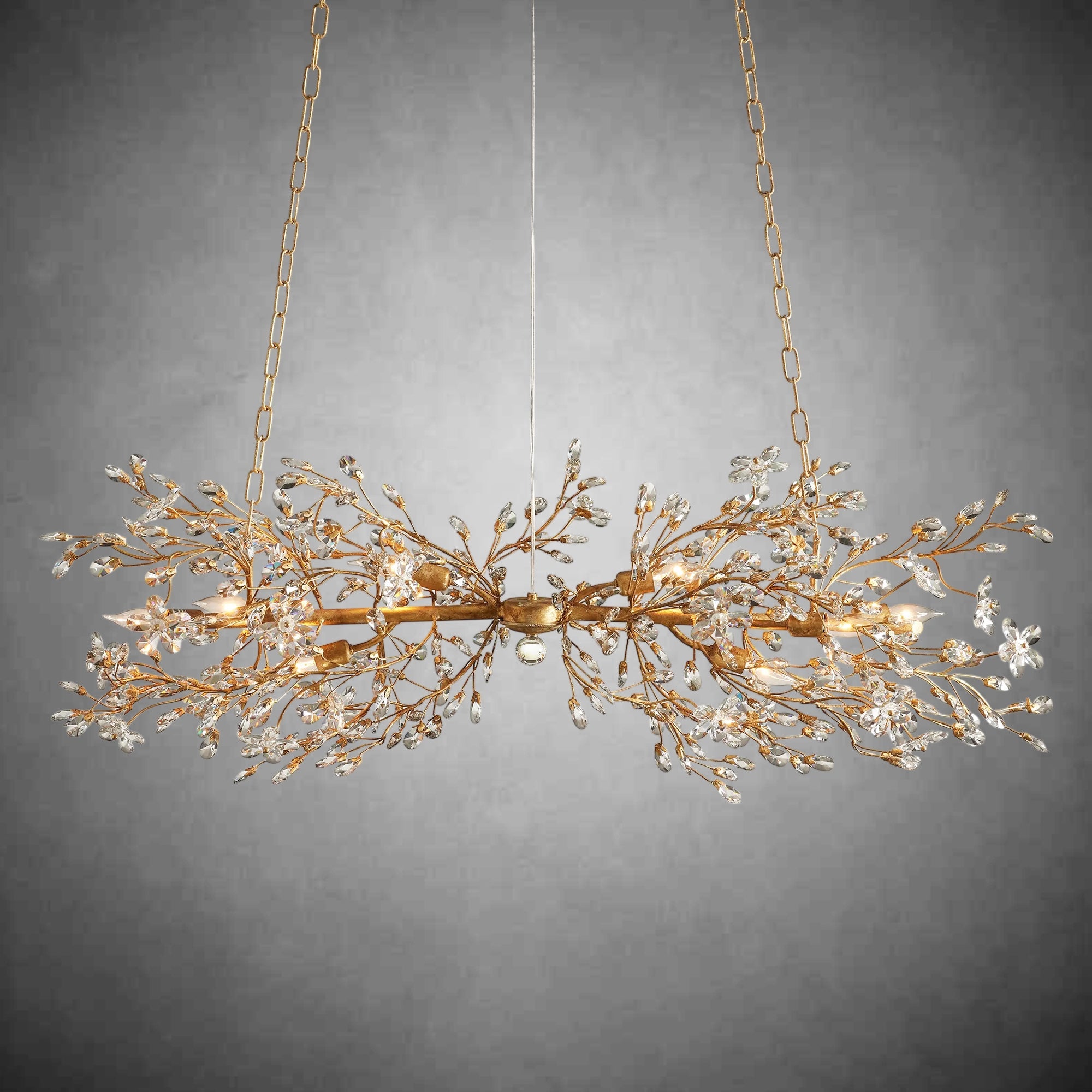 Fiore Linear Chandelier 43" 51" 68"W-Chandelier-Feyran-GOLD-43"-Feyran