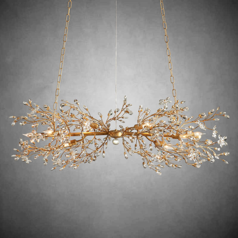 Fiore Linear Chandelier 43" 51" 68"W-Chandelier-Feyran-GOLD-43"-Feyran