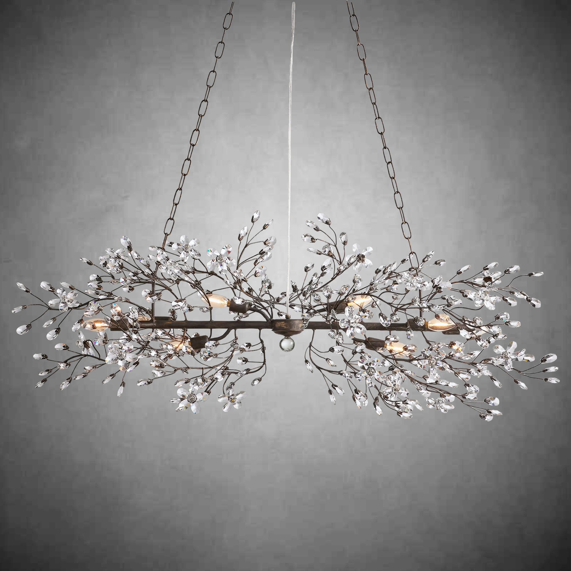 Fiore Linear Chandelier 43" 51" 68"W-Chandelier-Feyran-GOLD-43"-Feyran