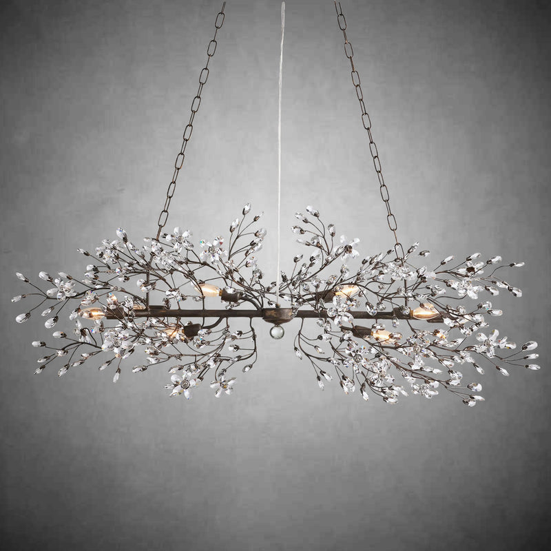 Fiore Linear Chandelier 43" 51" 68"W-Chandelier-Feyran-GOLD-43"-Feyran
