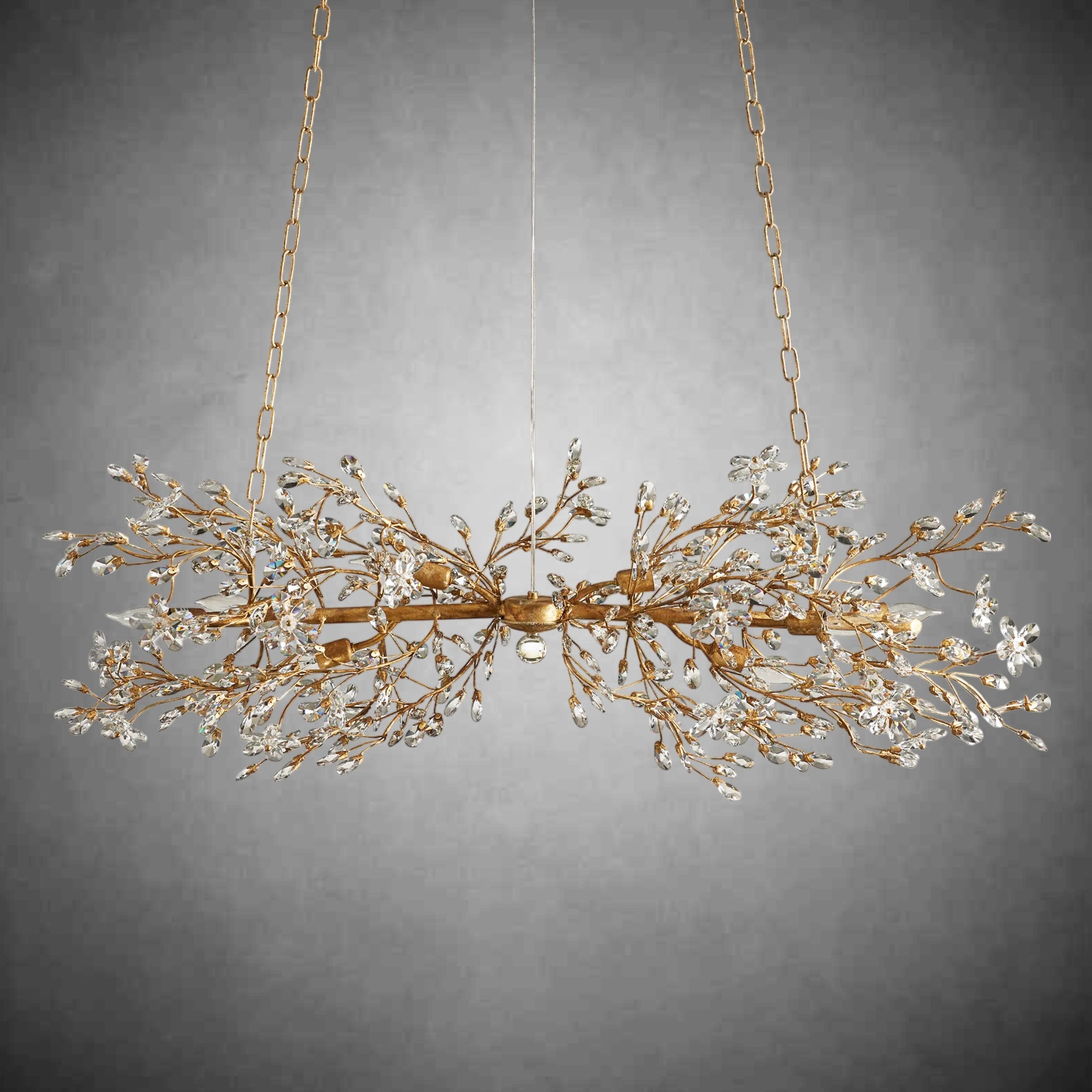Fiore Linear Chandelier 43" 51" 68"W-Chandelier-Feyran-GOLD-43"-Feyran