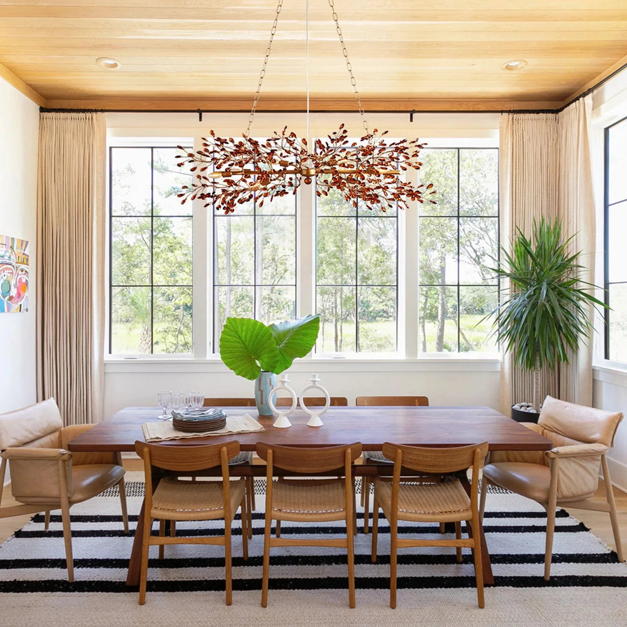 Fiore Linear Chandelier 43" 51" 68"W-Chandelier-Feyran-GOLD-43"-Feyran