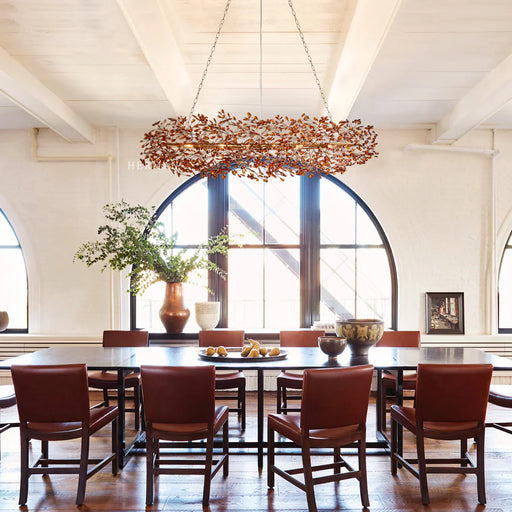 Fiore Oval Chandelier 62'' 74''-Chandelier-Feyran-BRASS/AMBER-62"-Feyran
