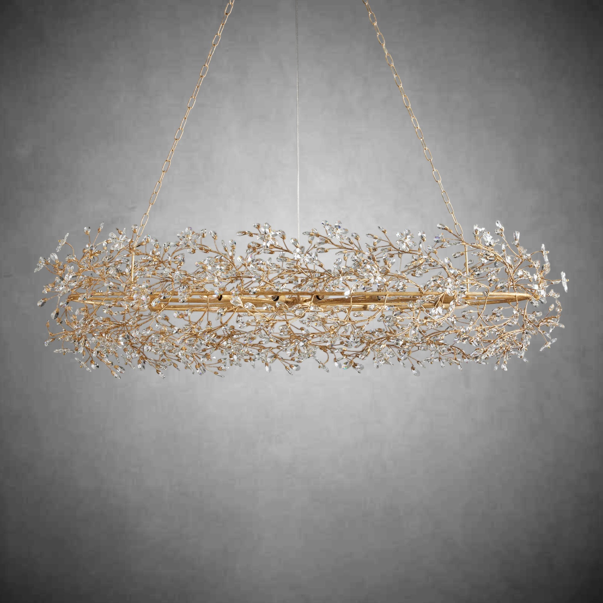 Fiore Oval Chandelier 62'' 74''-Chandelier-Feyran-GOLD-74"-Feyran