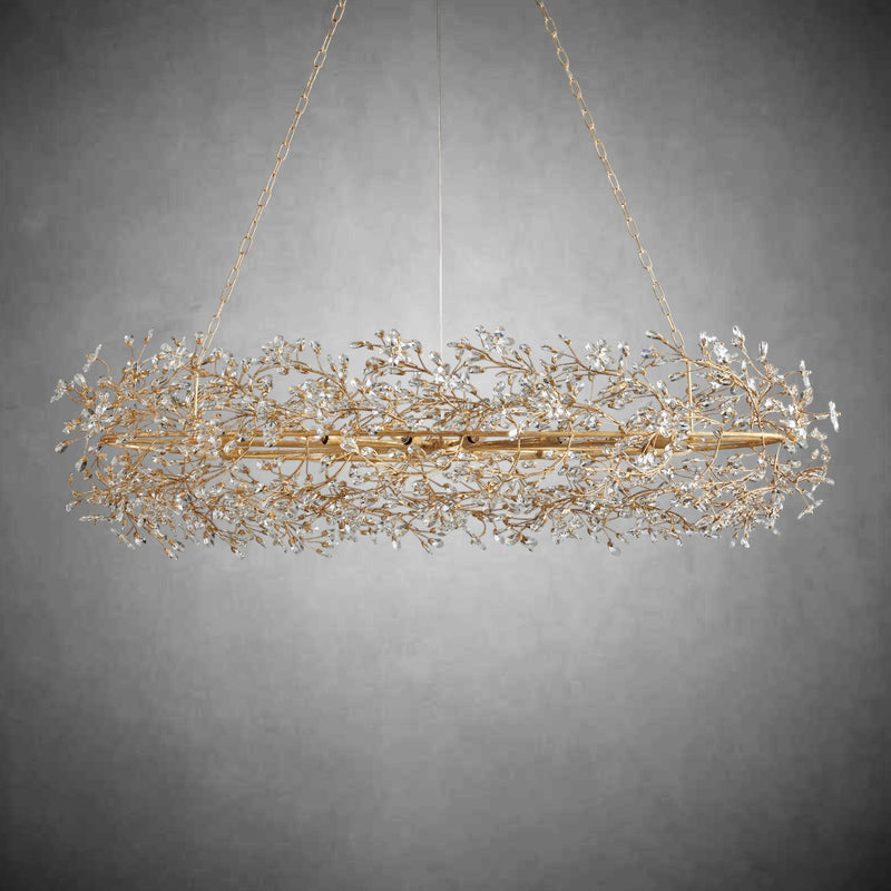 Fiore Oval Chandelier 62'' 74''-Chandelier-Feyran-GOLD-74"-Feyran