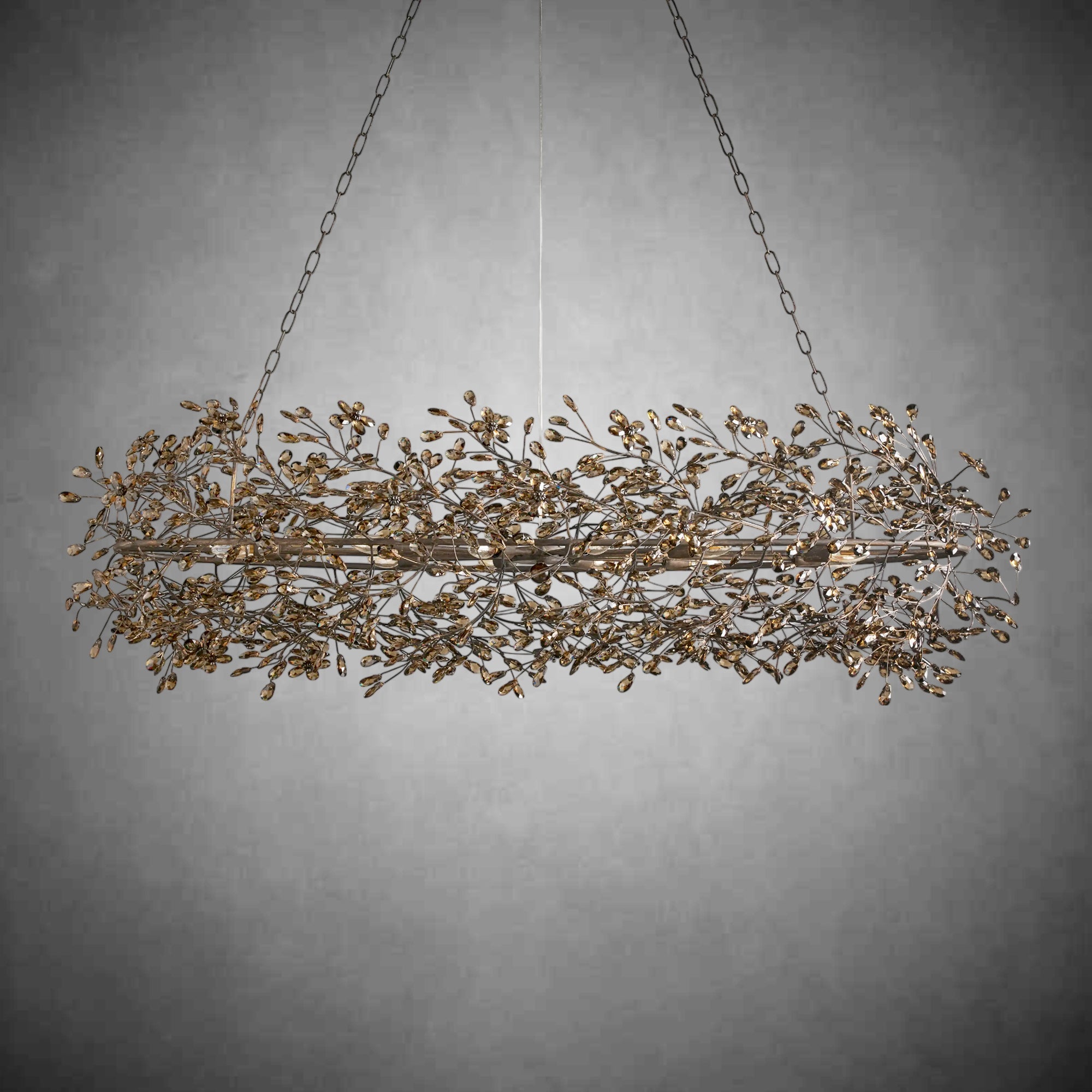 Fiore Oval Chandelier 62'' 74''-Chandelier-Feyran-BRONZE-74"-Feyran