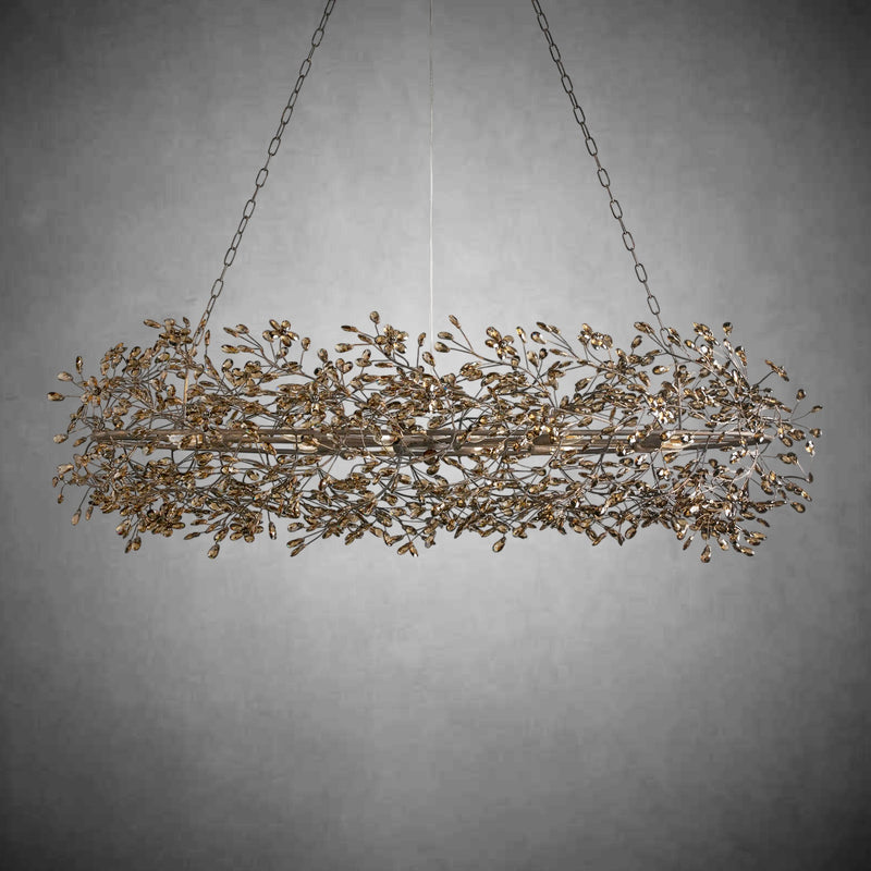 Fiore Oval Chandelier 62'' 74''-Chandelier-Feyran-BRONZE-74"-Feyran