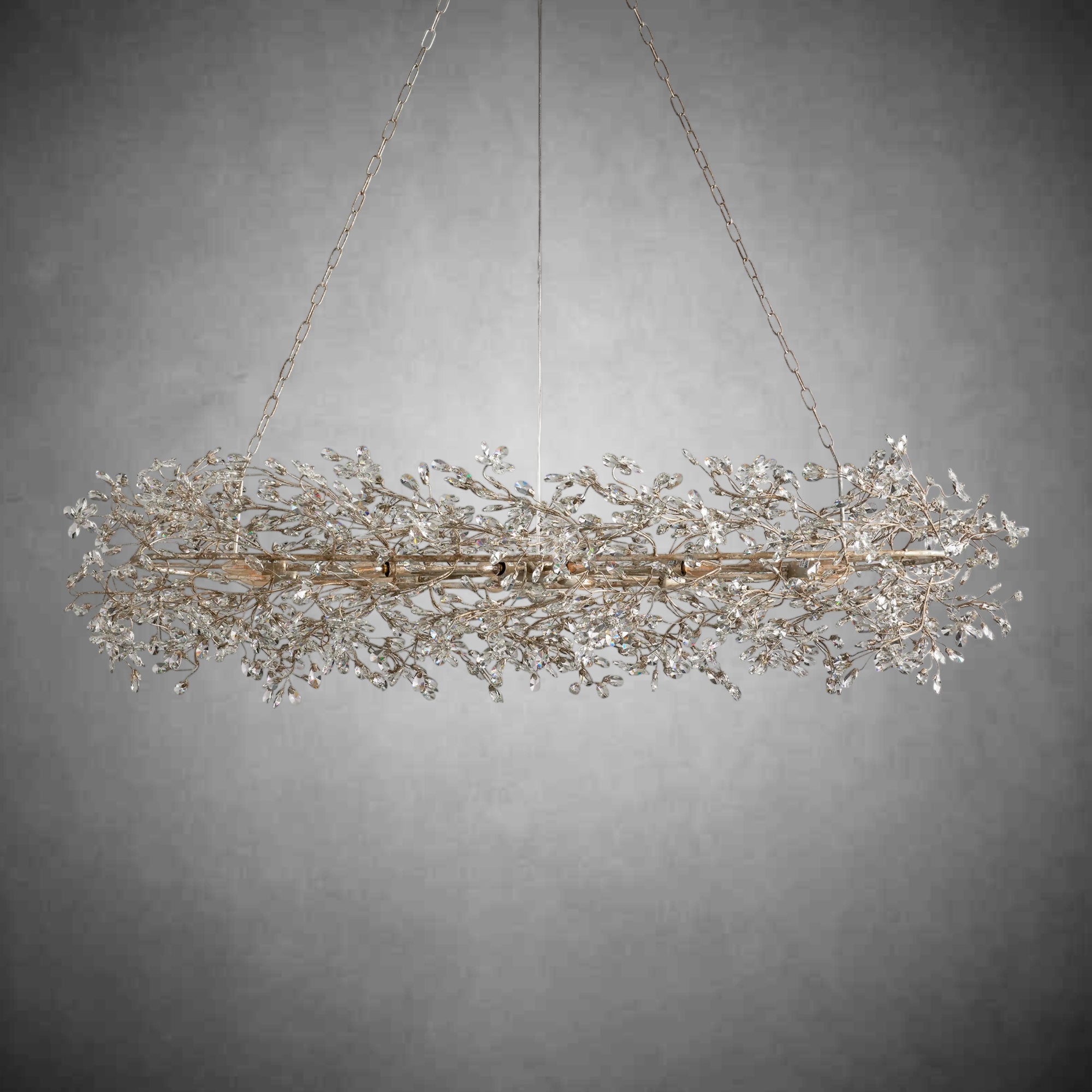 Fiore Oval Chandelier 62'' 74''-Chandelier-Feyran-SILVER-74"-Feyran