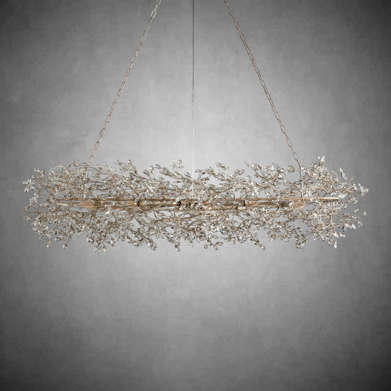 Fiore Oval Chandelier 62'' 74''-Chandelier-Feyran-SILVER-74"-Feyran