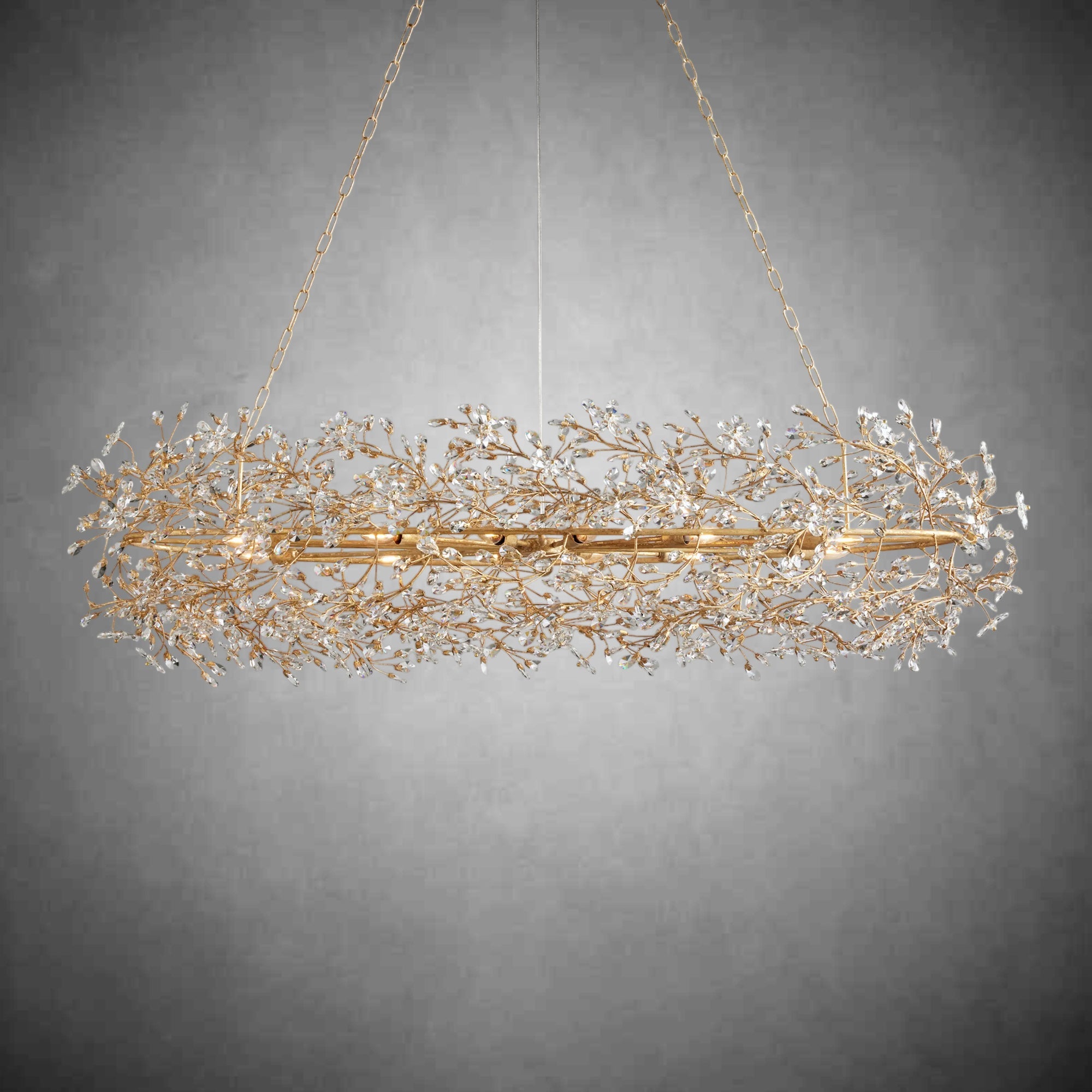 Fiore Oval Chandelier 62'' 74''-Chandelier-Feyran-GOLD-62"-Feyran