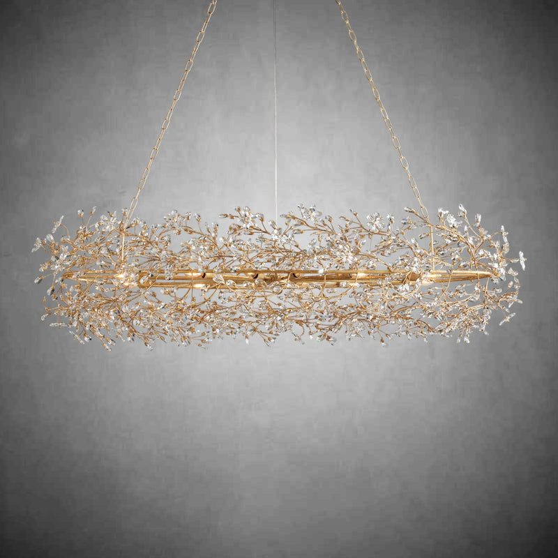 Fiore Oval Chandelier 62'' 74''-Chandelier-Feyran-GOLD-62"-Feyran