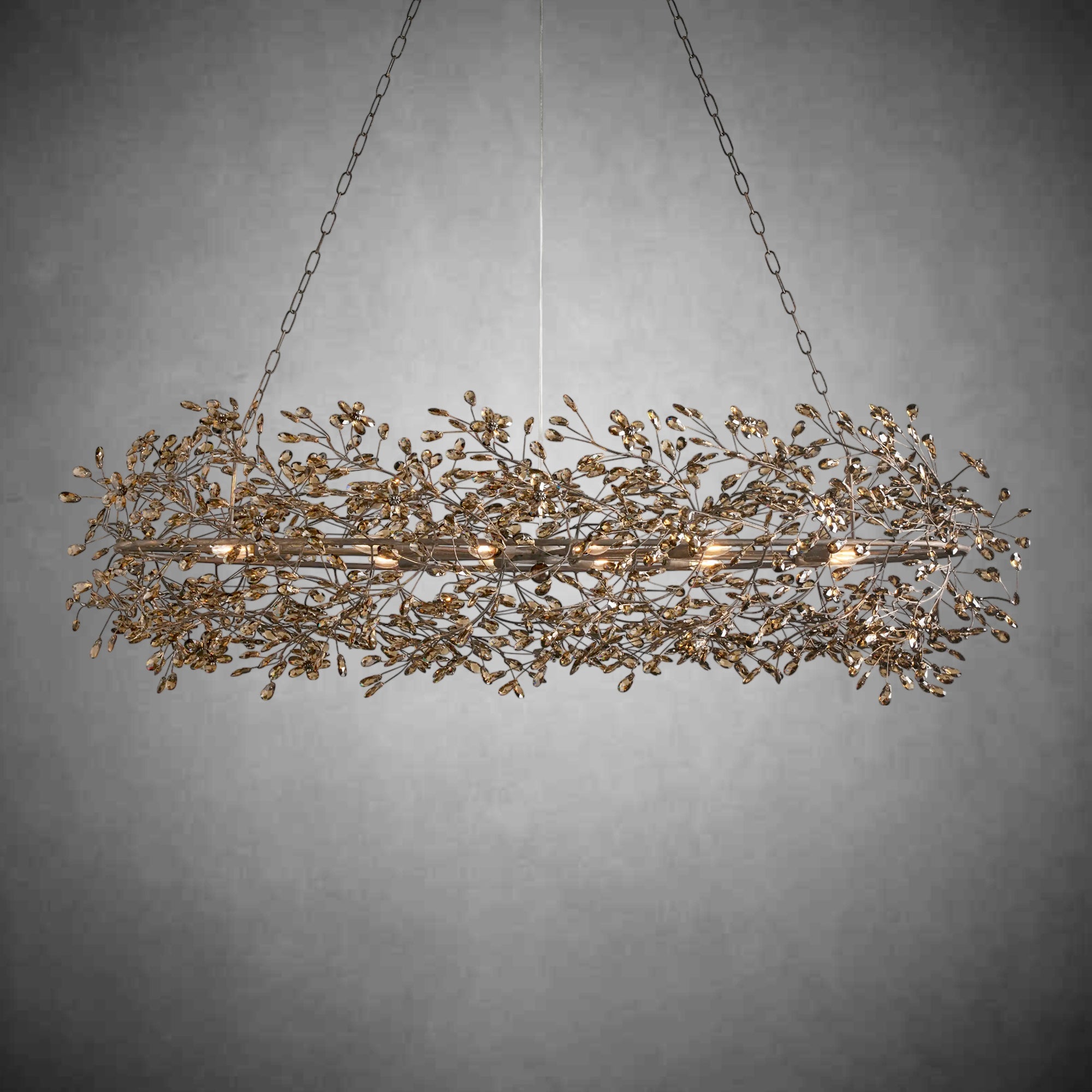 Fiore Oval Chandelier 62'' 74''-Chandelier-Feyran-GOLD-62"-Feyran