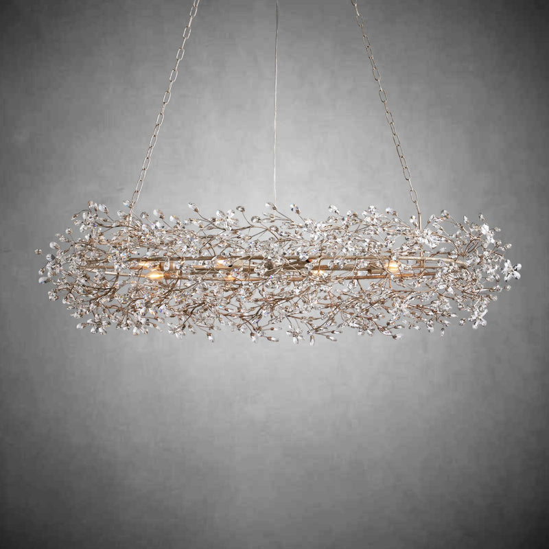 Fiore Oval Chandelier 62'' 74''-Chandelier-Feyran-SILVER-62"-Feyran