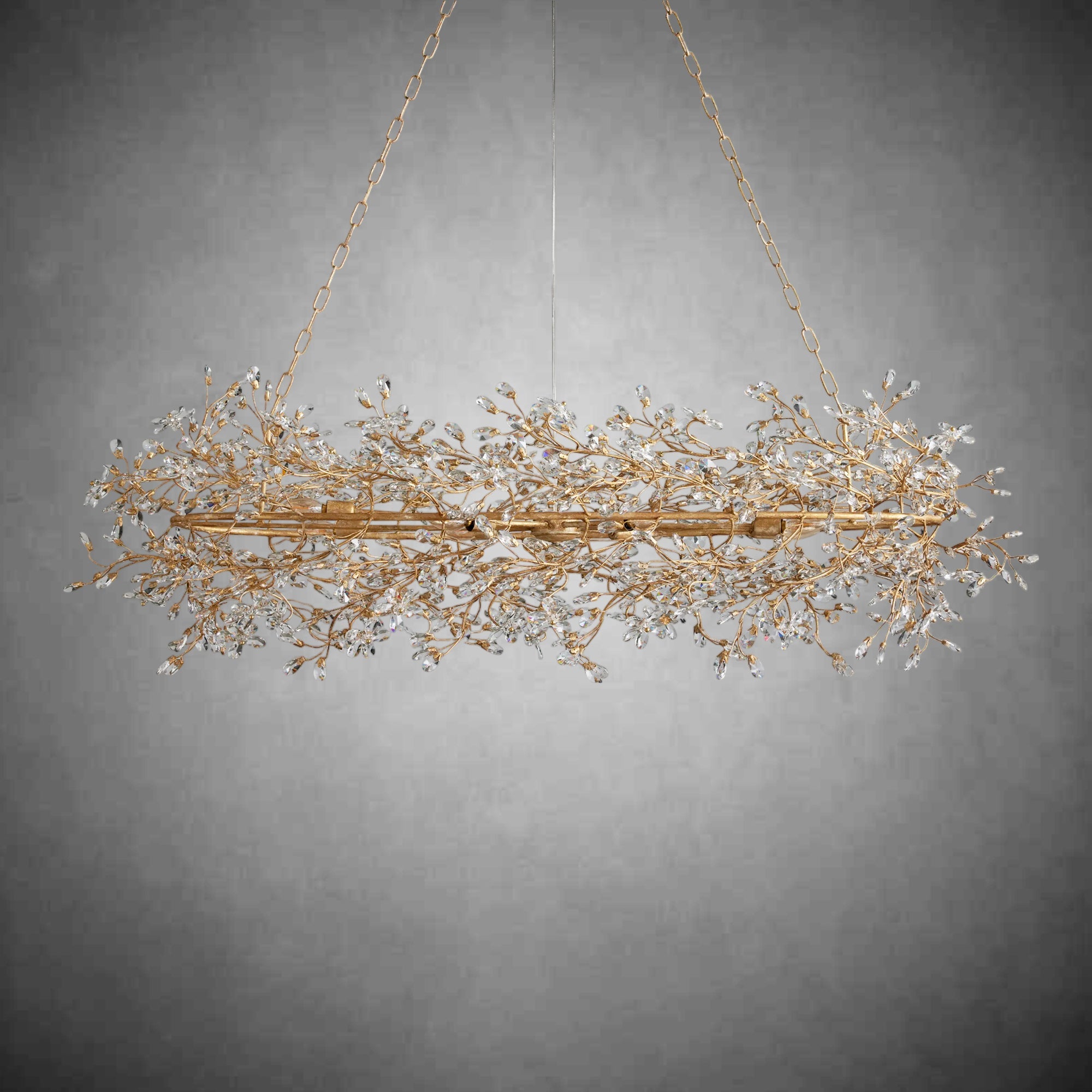 Fiore Oval Chandelier 62'' 74''-Chandelier-Feyran-GOLD-62"-Feyran