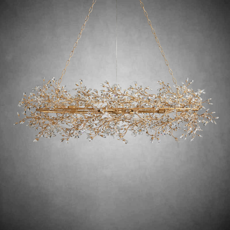 Fiore Oval Chandelier 62'' 74''-Chandelier-Feyran-GOLD-62"-Feyran