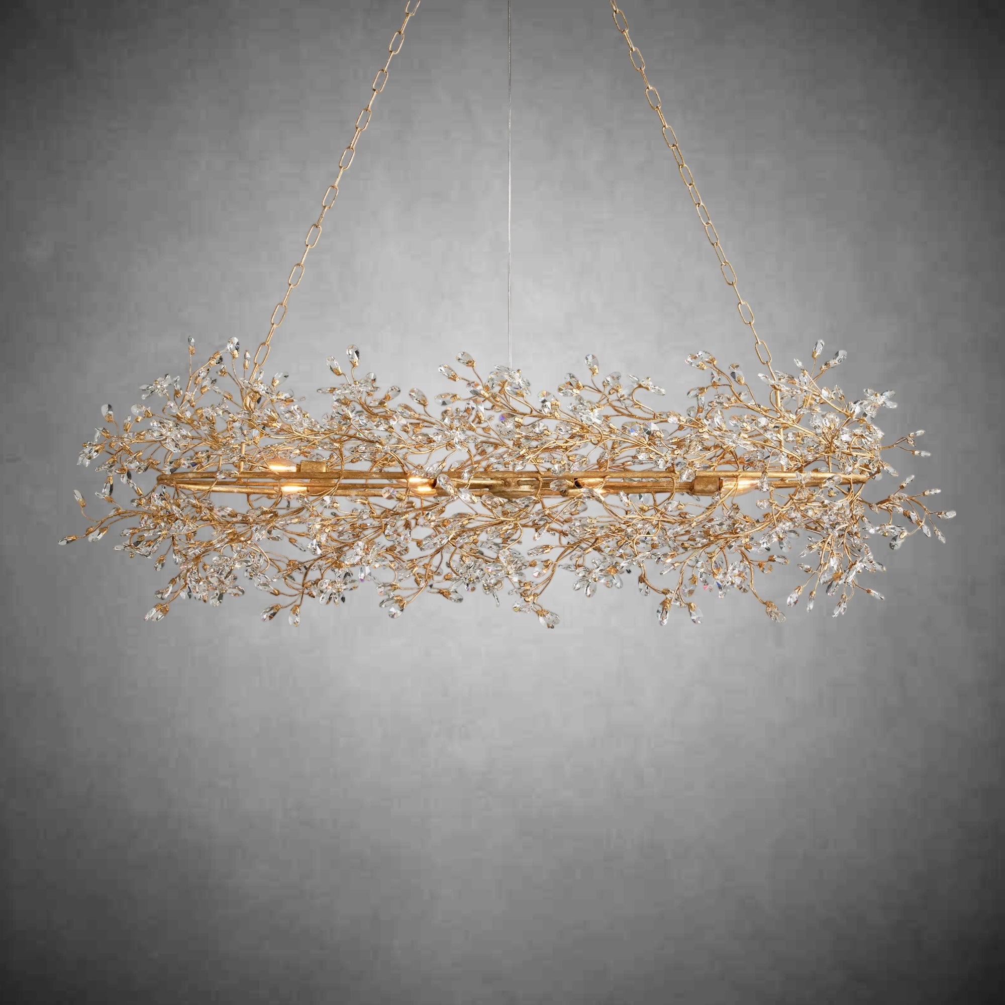 Fiore Oval Chandelier 62'' 74''-Chandelier-Feyran-GOLD-62"-Feyran