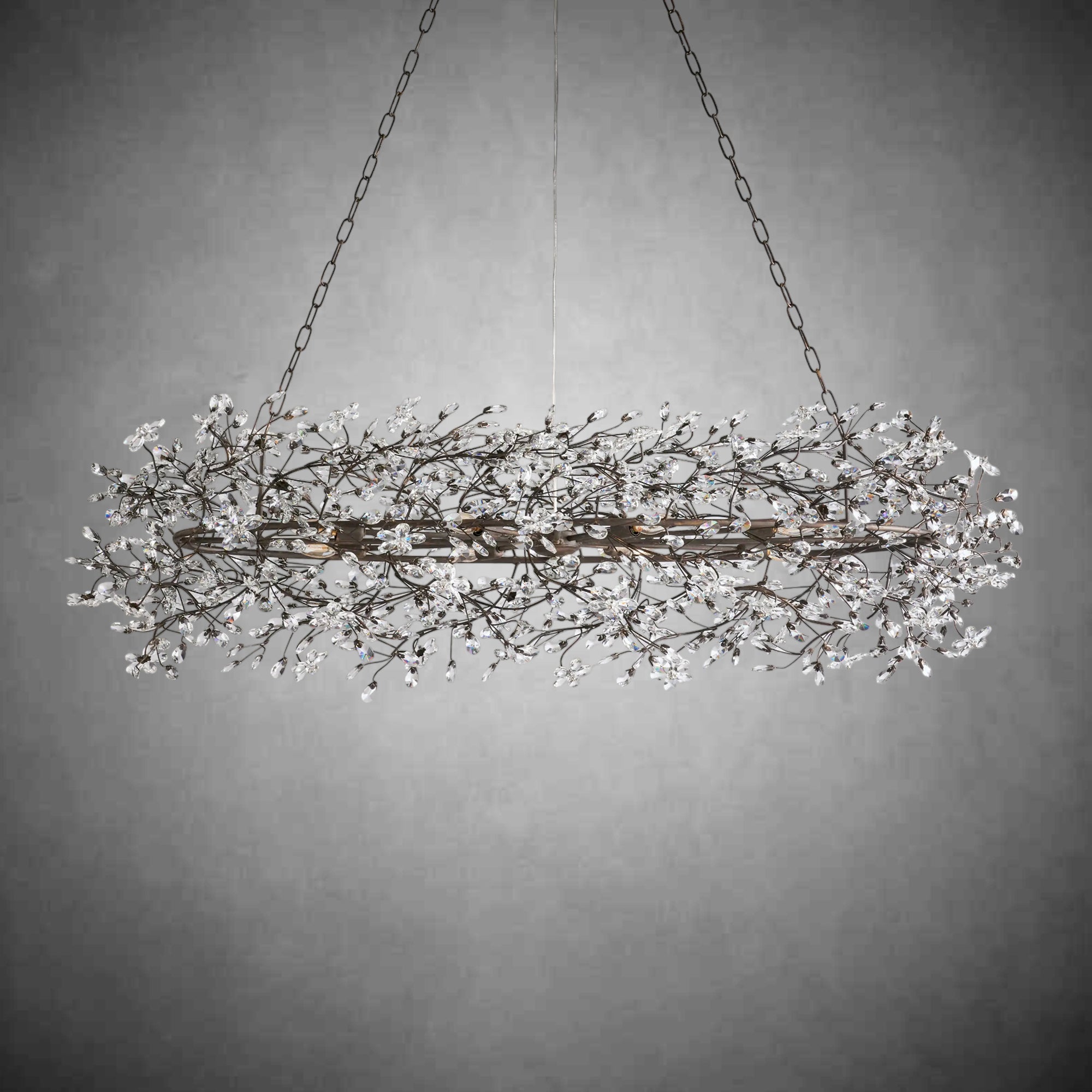 Fiore Oval Chandelier 62'' 74''-Chandelier-Feyran-GOLD-62"-Feyran