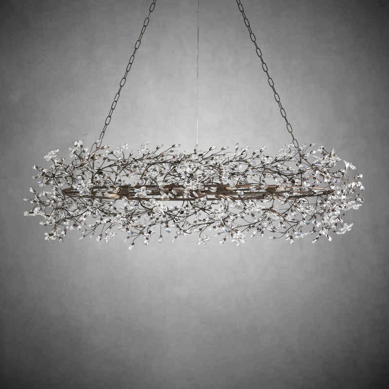 Fiore Oval Chandelier 62'' 74''-Chandelier-Feyran-GOLD-62"-Feyran